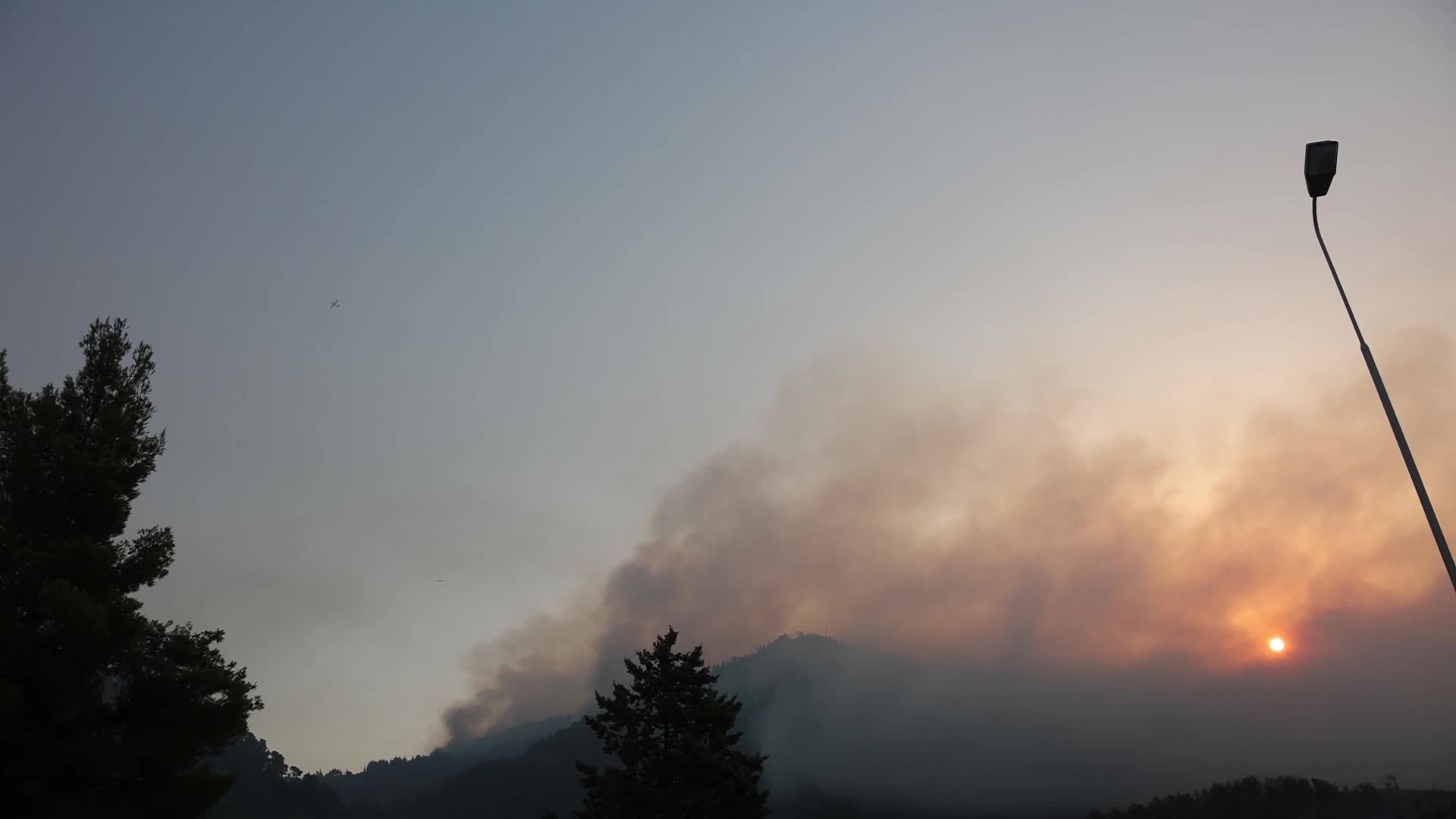 Massive forest fire in Evia, Greece