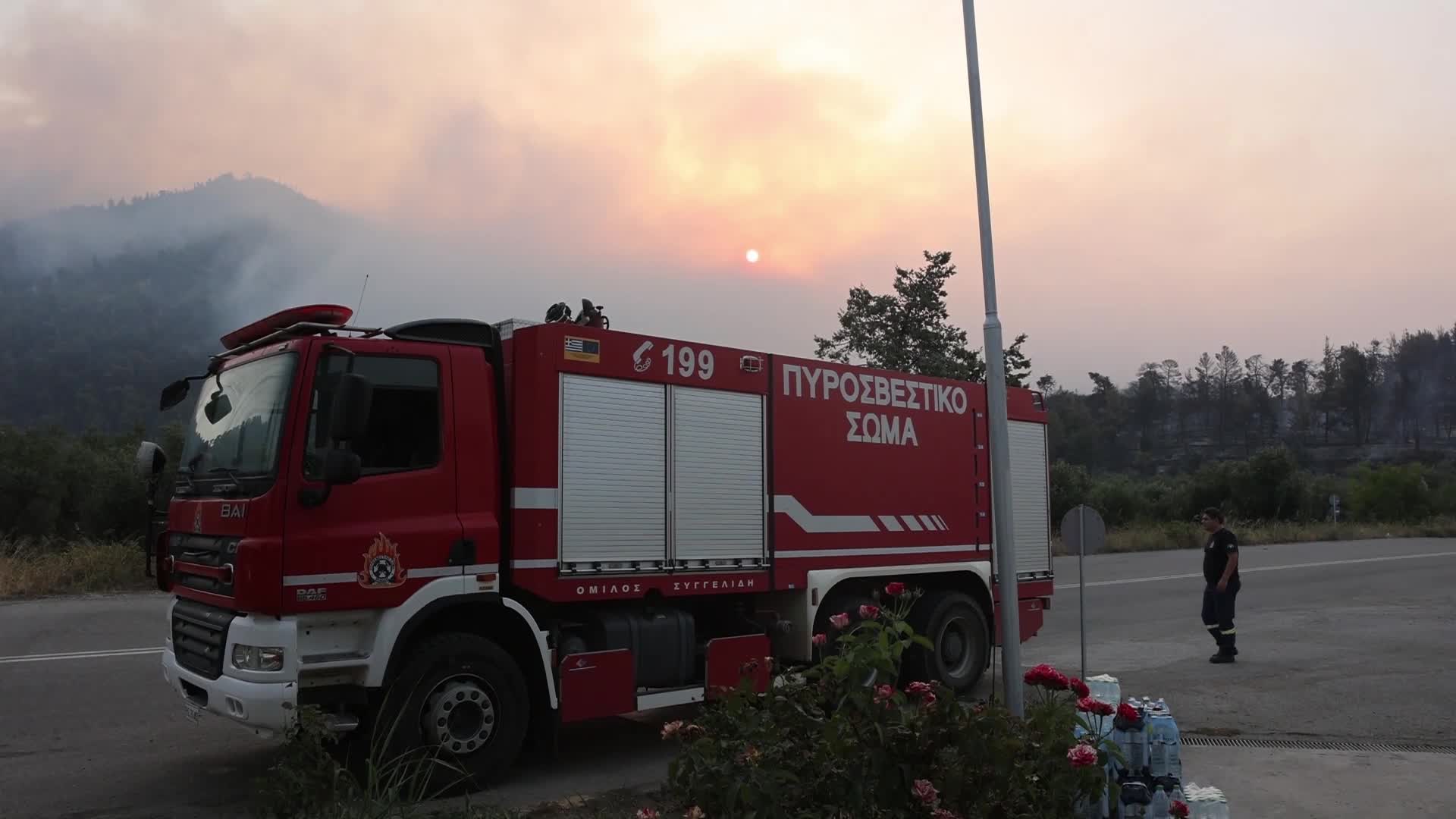 Massive forest fire in Evia, Greece