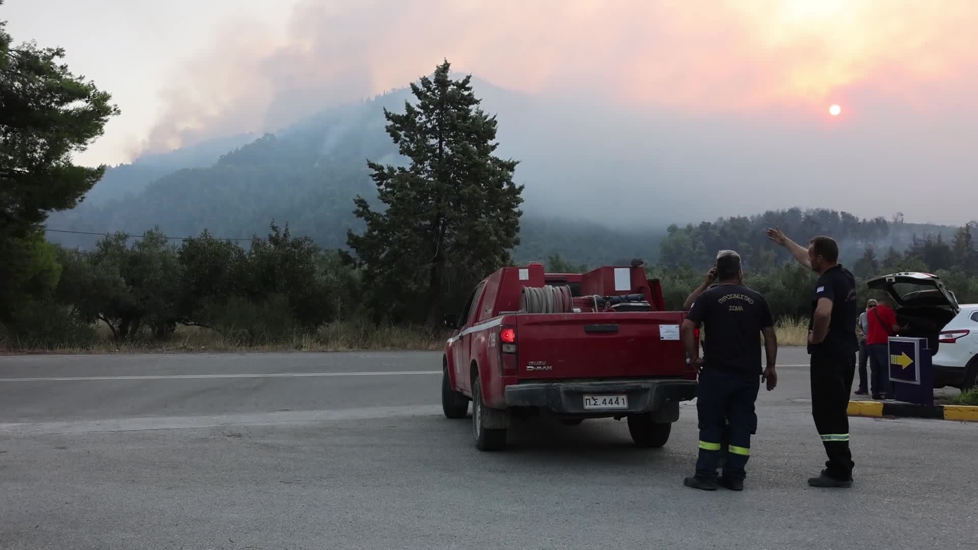 Massive forest fire in Evia, Greece