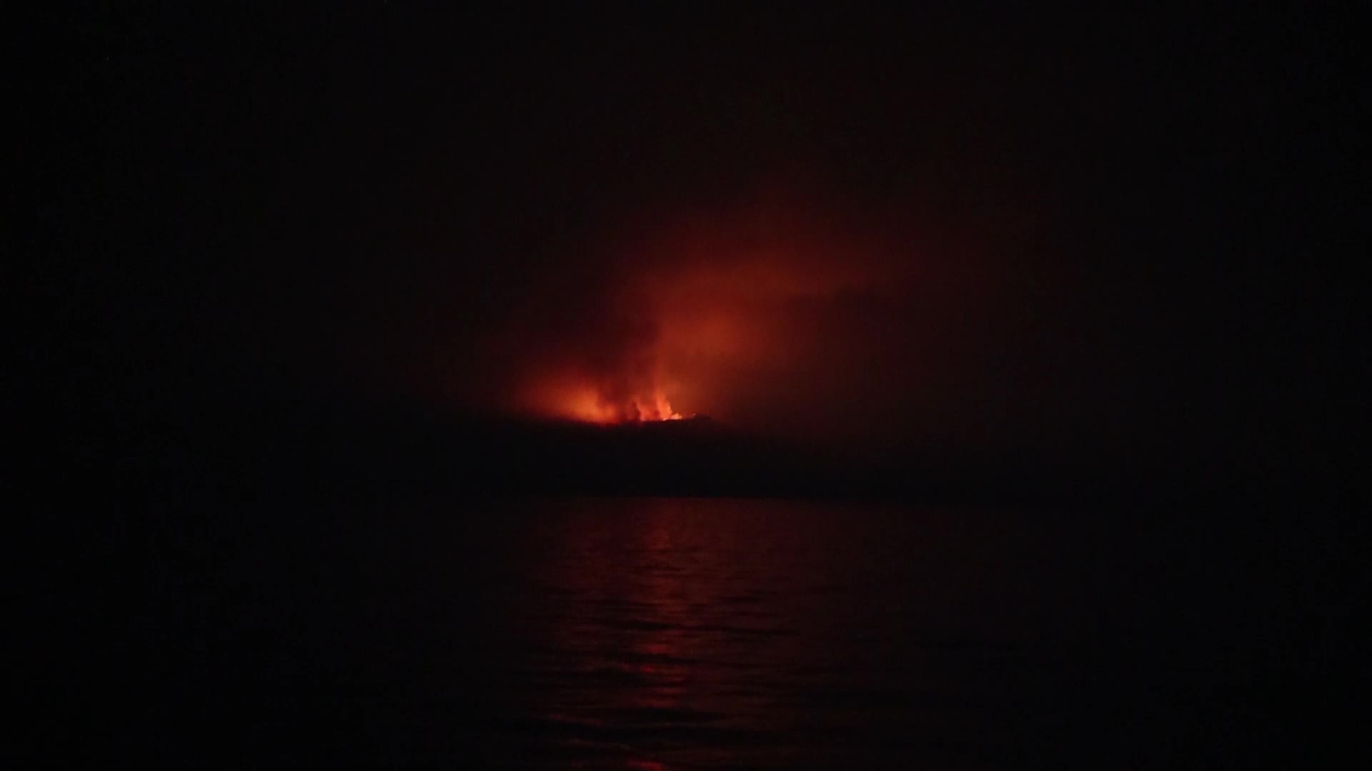 Wildfire in Rovies, Greece