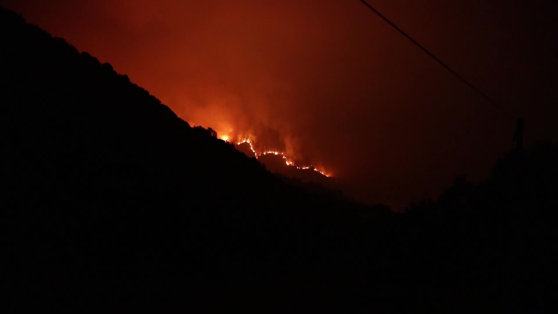 Wildfire in Rovies, Greece