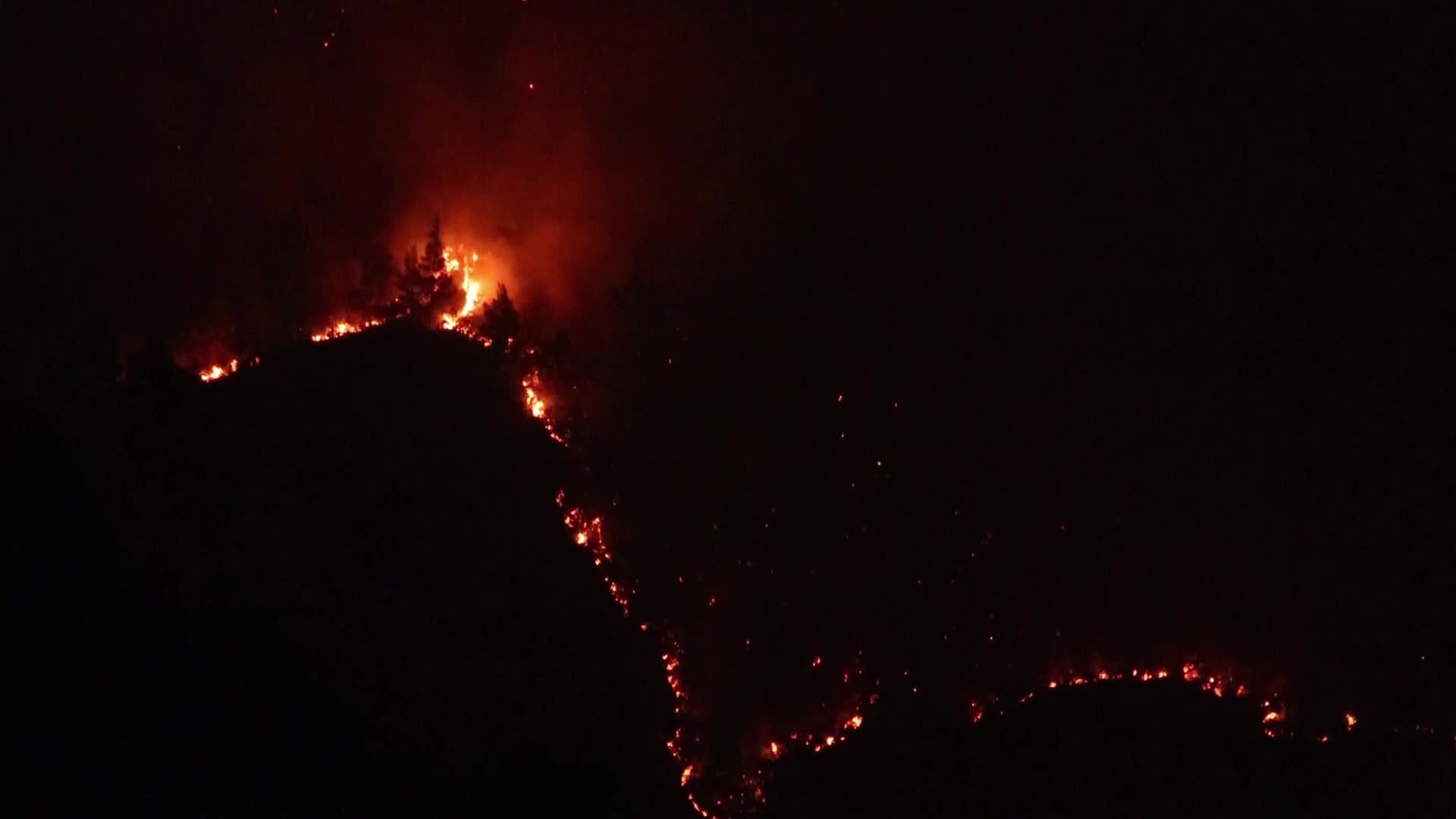 Wildfire in Rovies, Greece