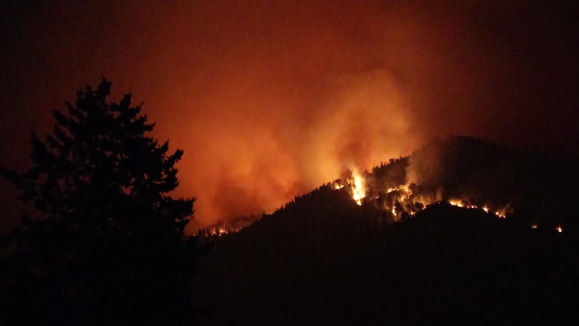 Wildfire in Rovies, Greece