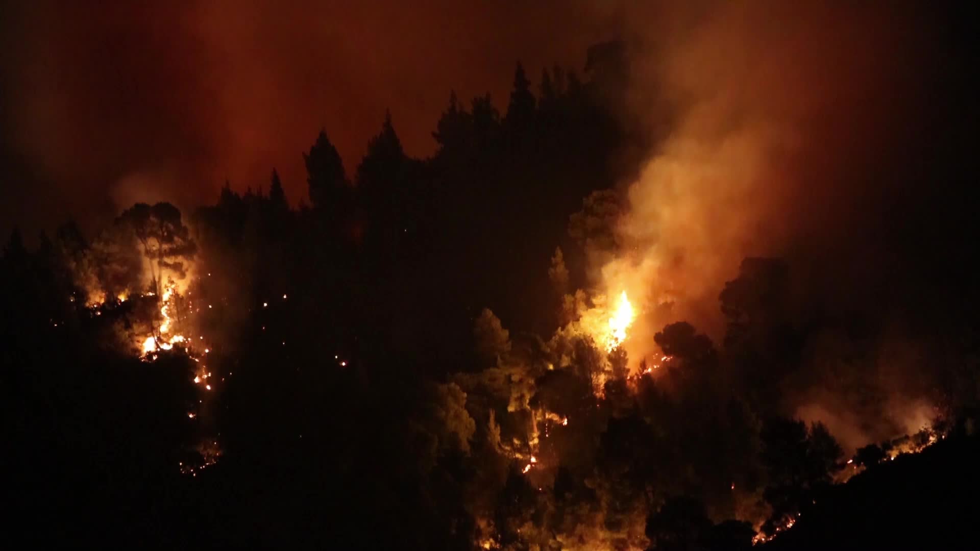 Wildfire in Rovies, Greece