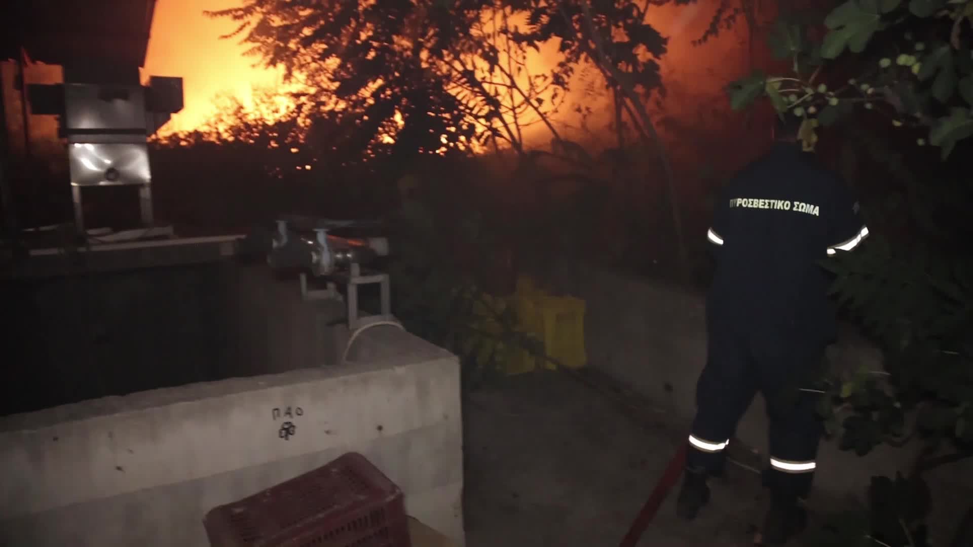 Wildfire in Rovies, Greece