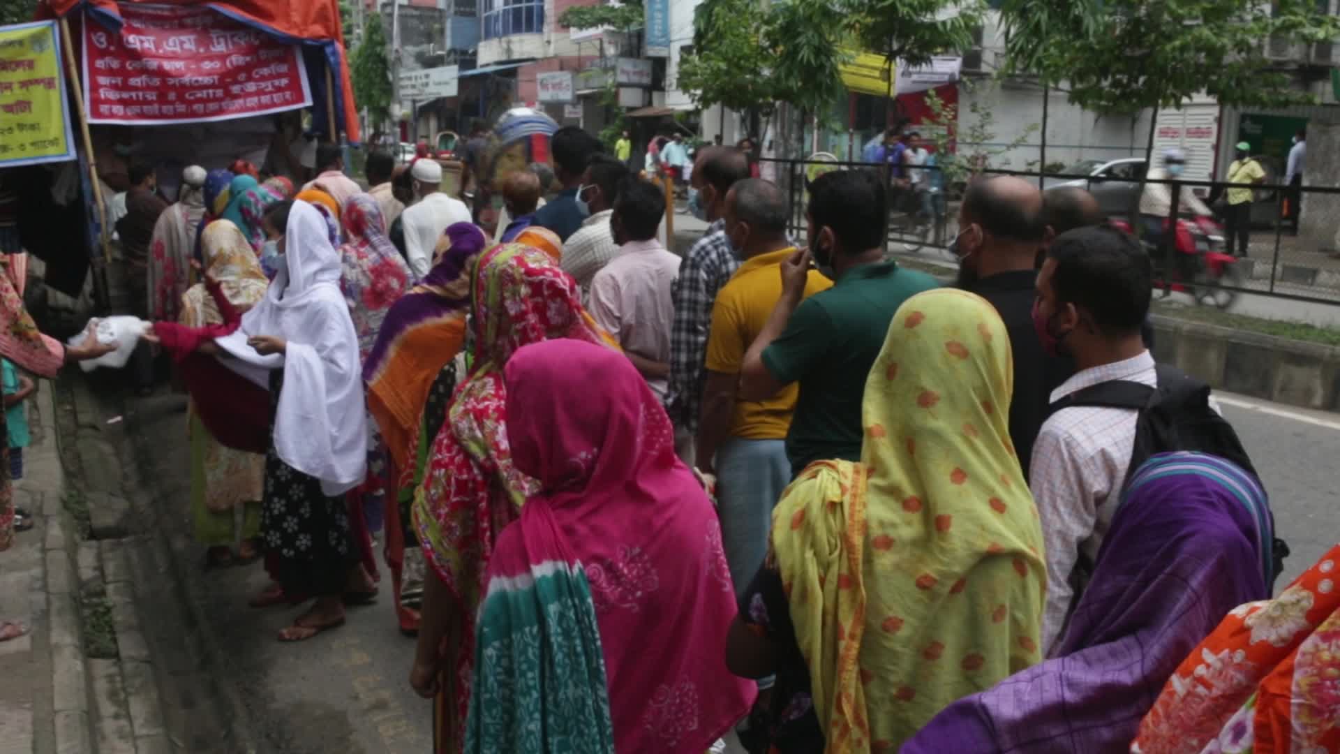 Open market amid the Covid-19 restrictions in Dhaka, Bangladesh