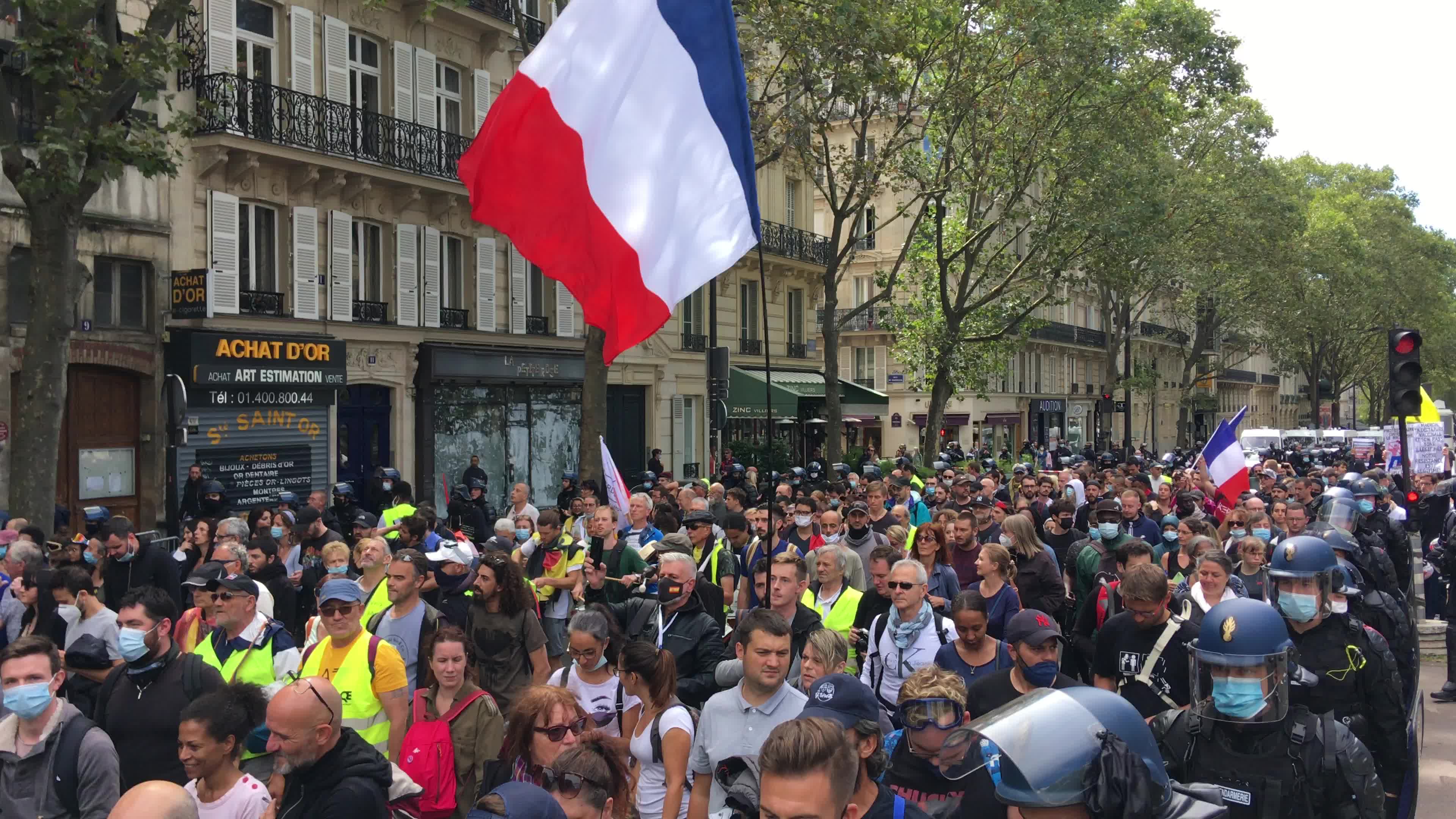 Demonstration against Covid-19 health pass in Paris