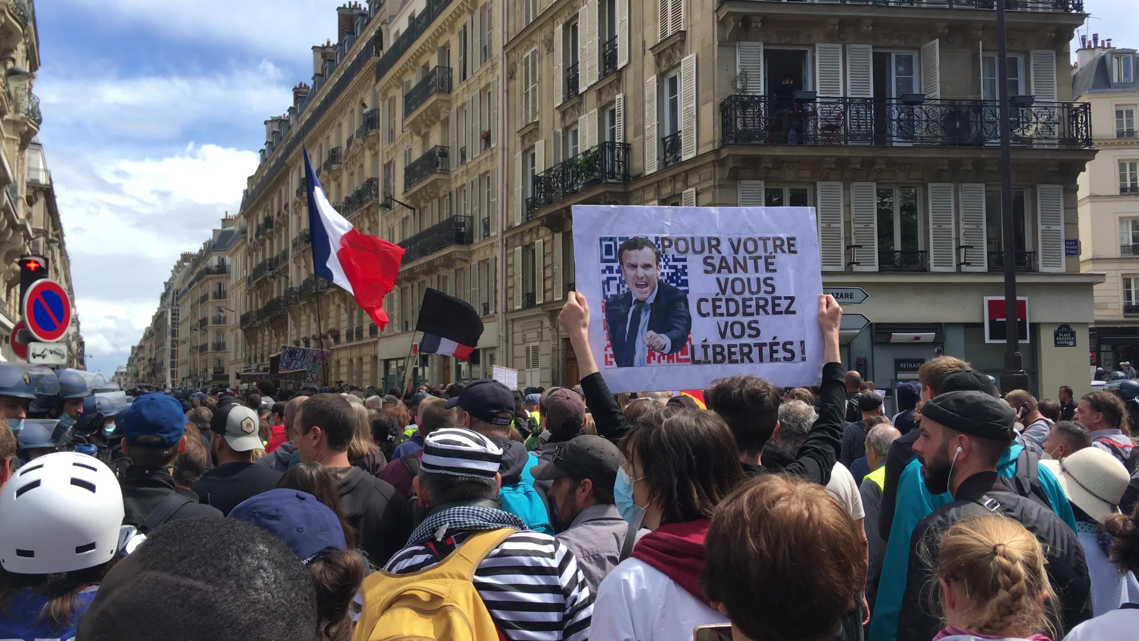 Demonstration against Covid-19 health pass in Paris