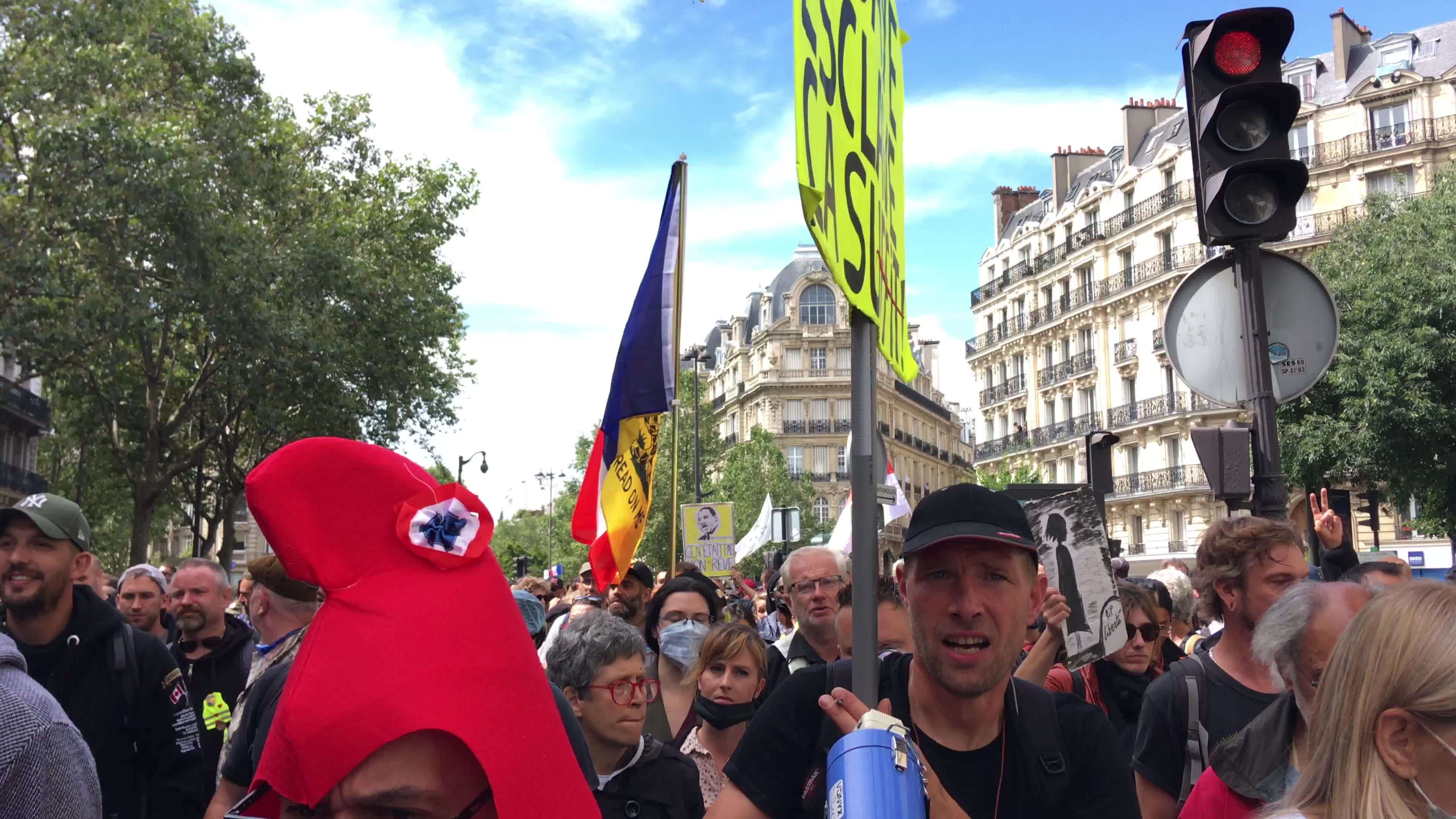 Demonstration against Covid-19 health pass in Paris