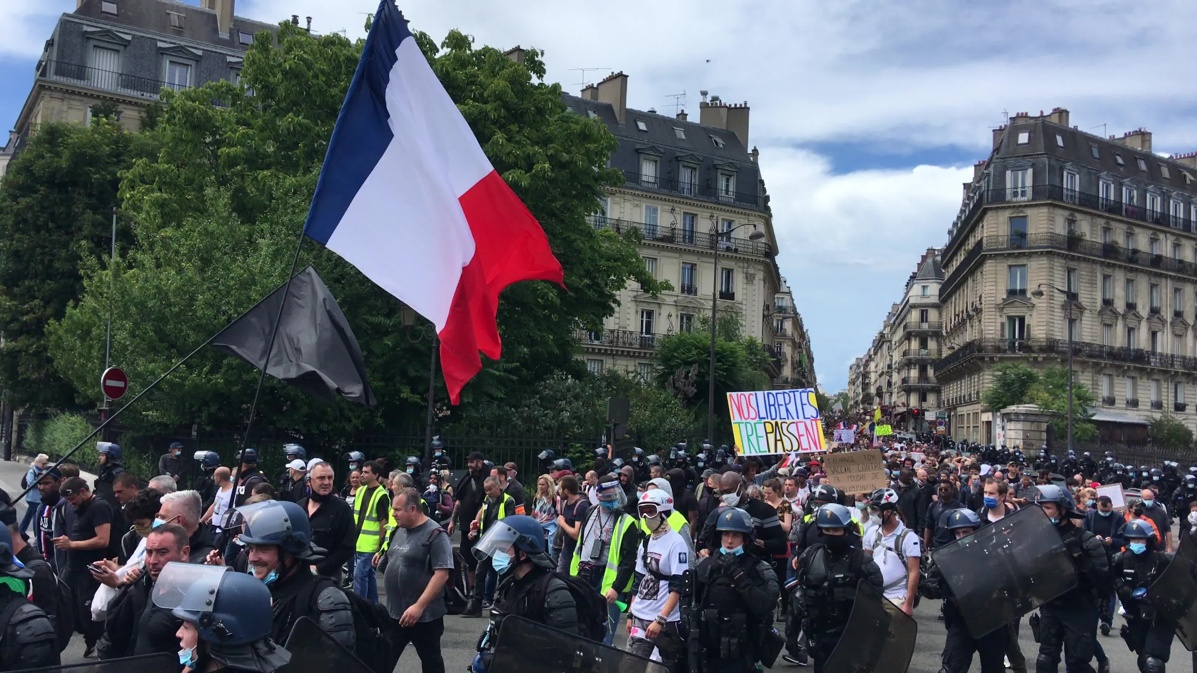 Demonstration against Covid-19 health pass in Paris