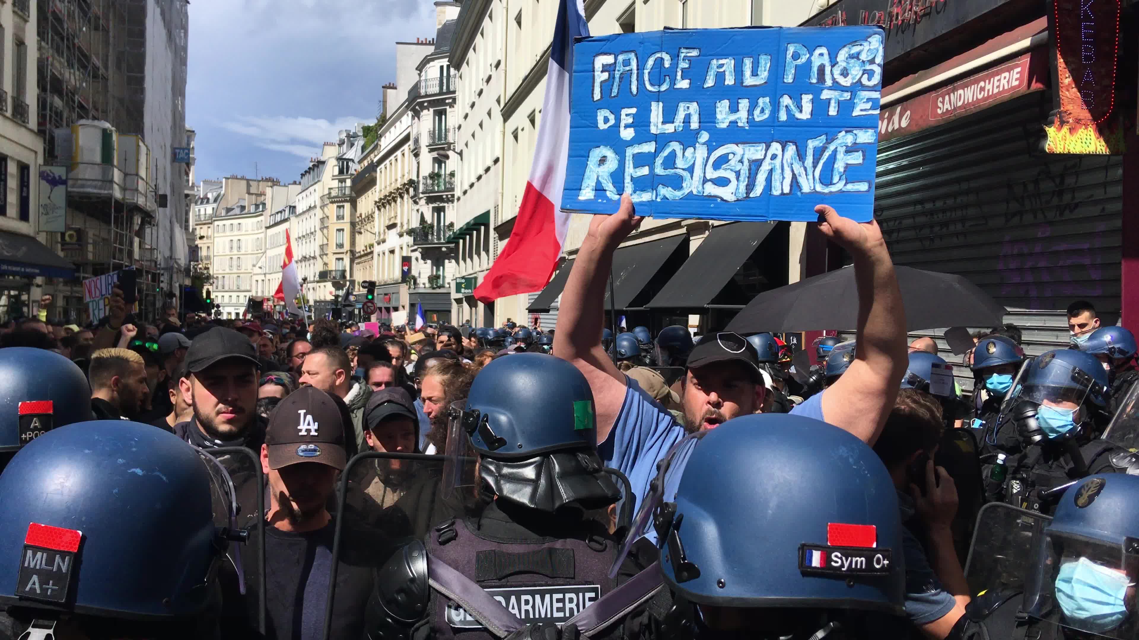 Demonstration against Covid-19 health pass in Paris