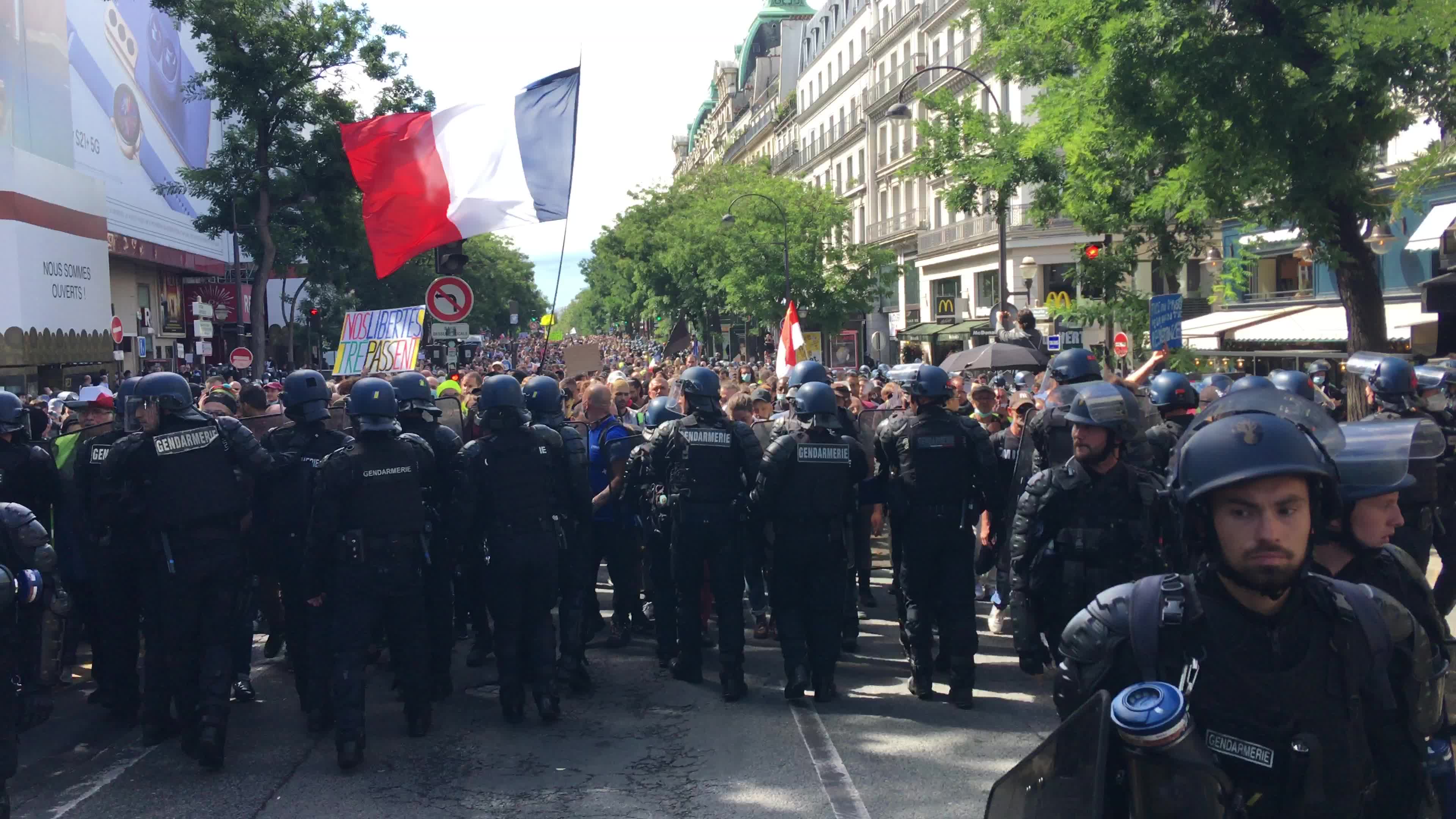 Demonstration against Covid-19 health pass in Paris