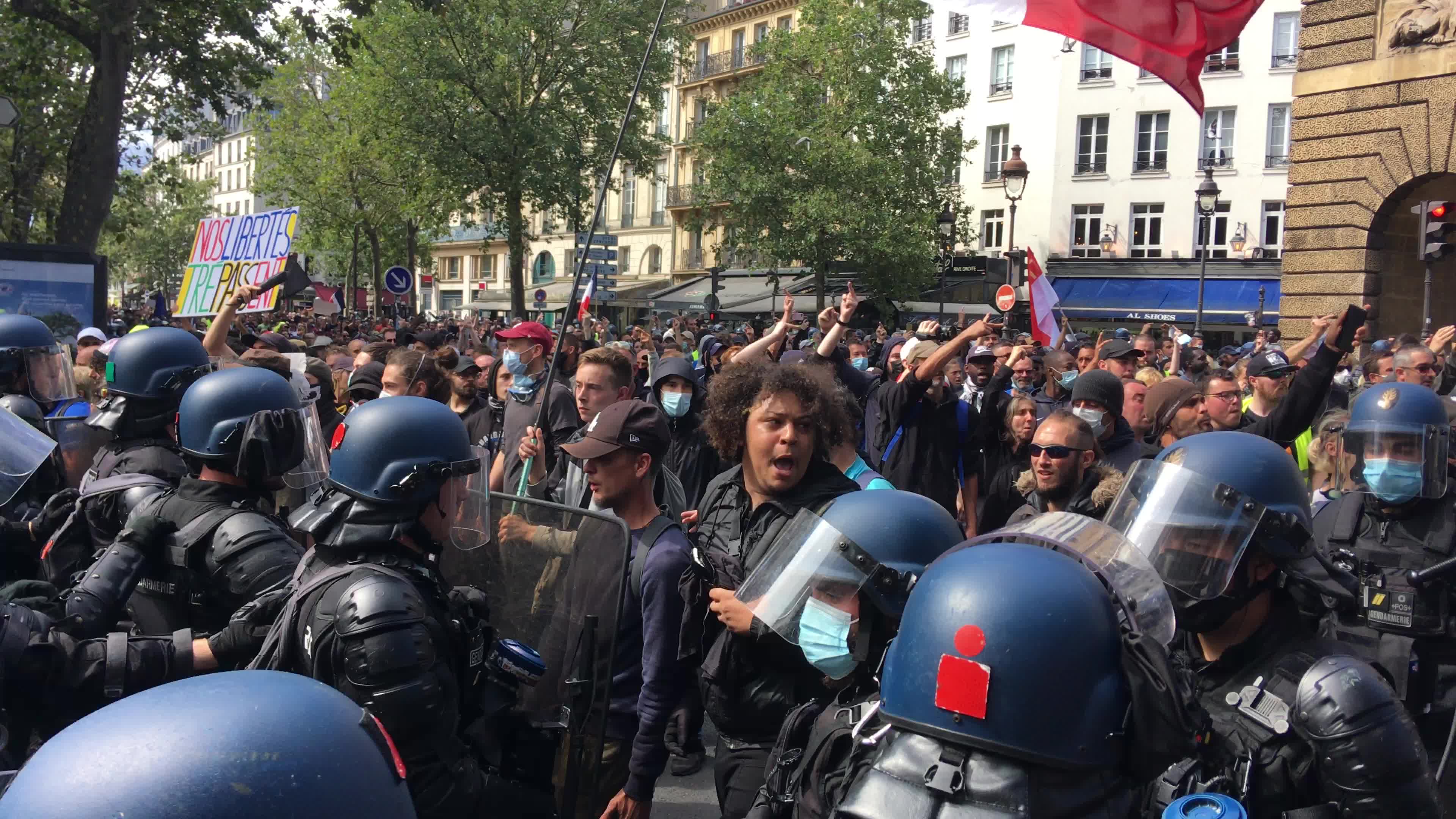 Demonstration against Covid-19 health pass in Paris