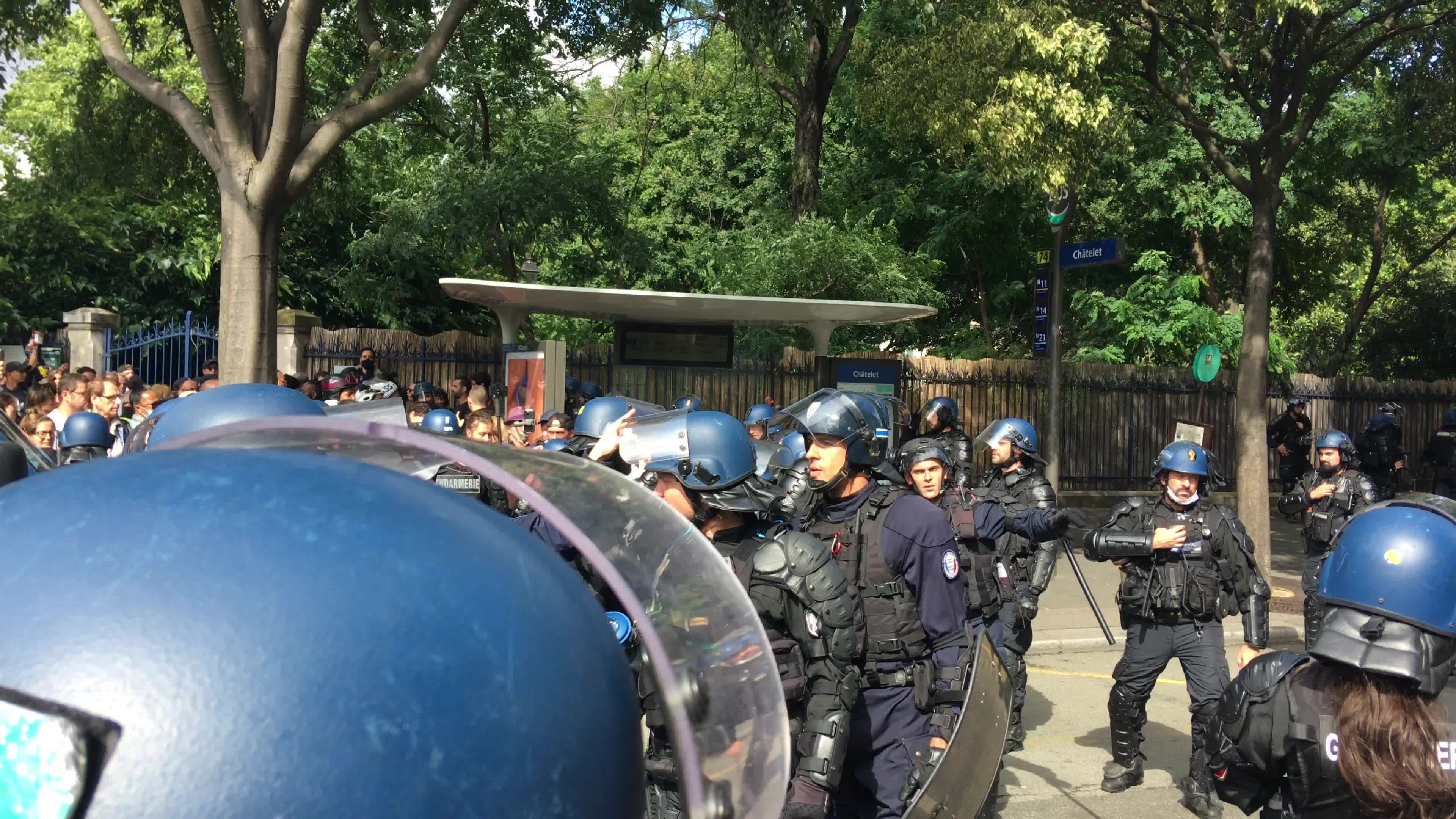 Demonstration against Covid-19 health pass in Paris