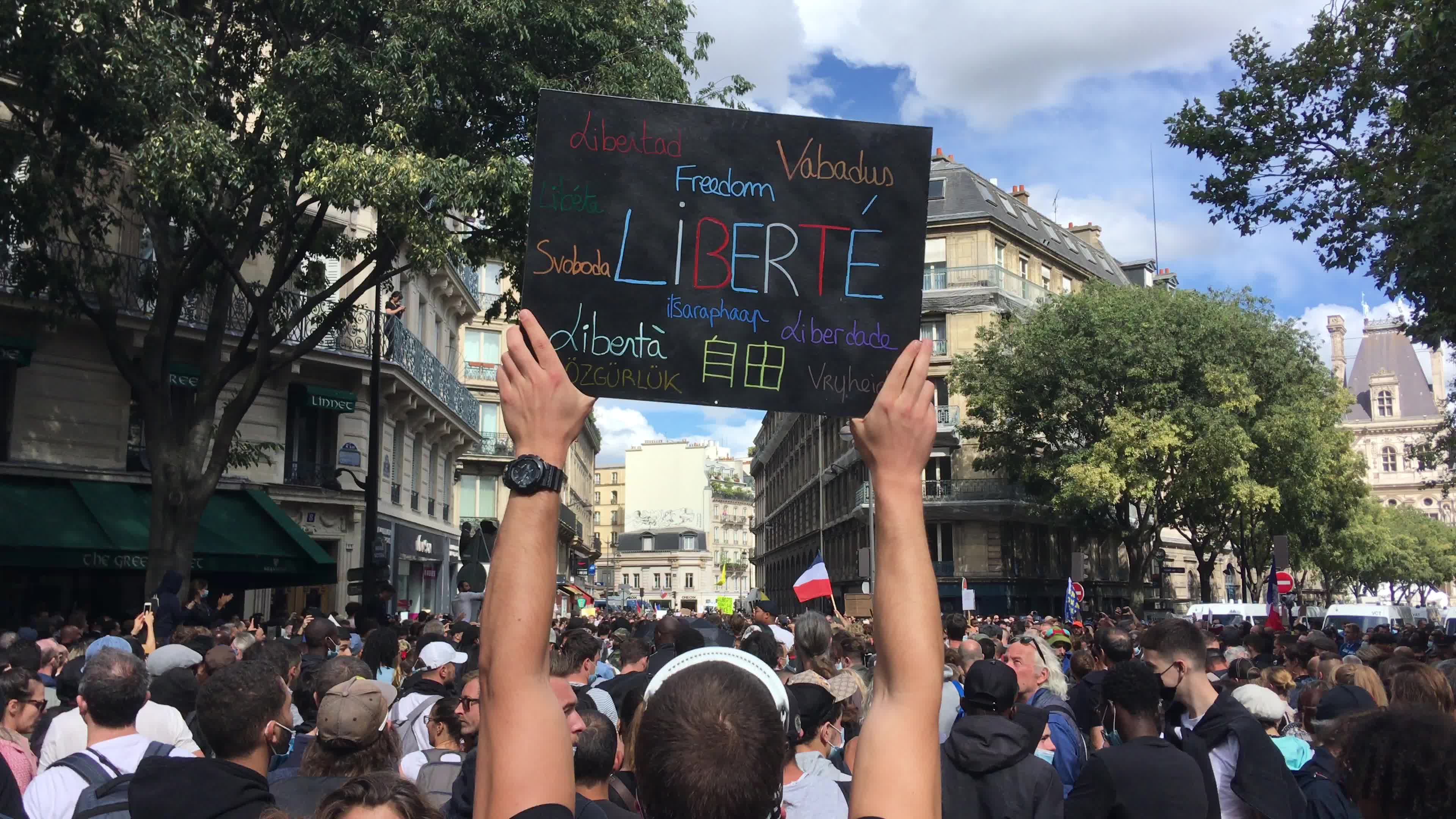 Demonstration against Covid-19 health pass in Paris