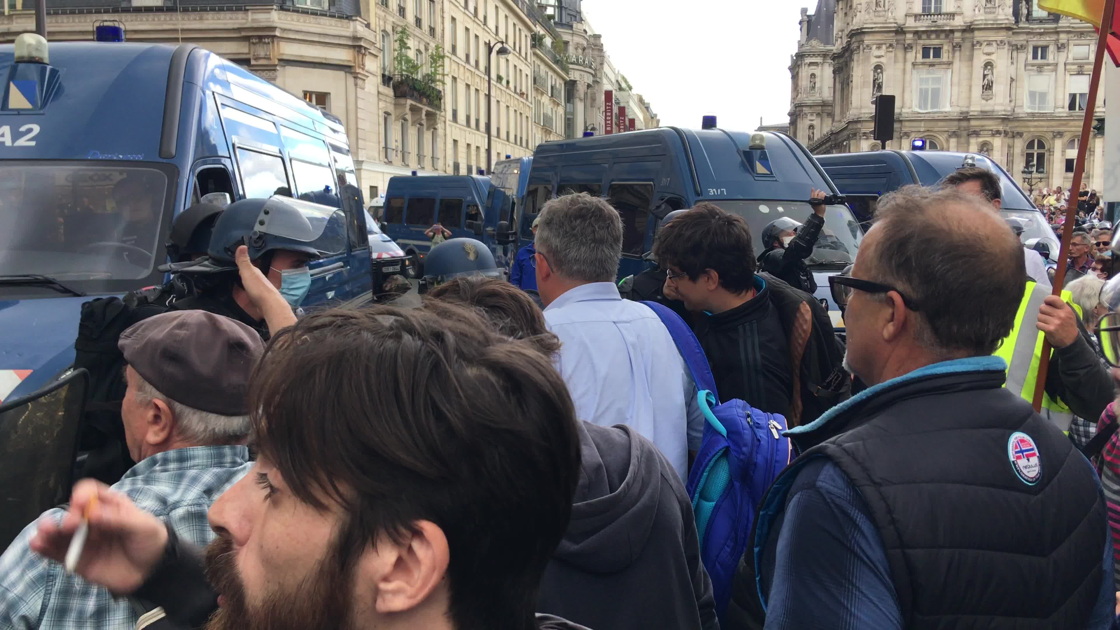 Demonstration against Covid-19 health pass in Paris