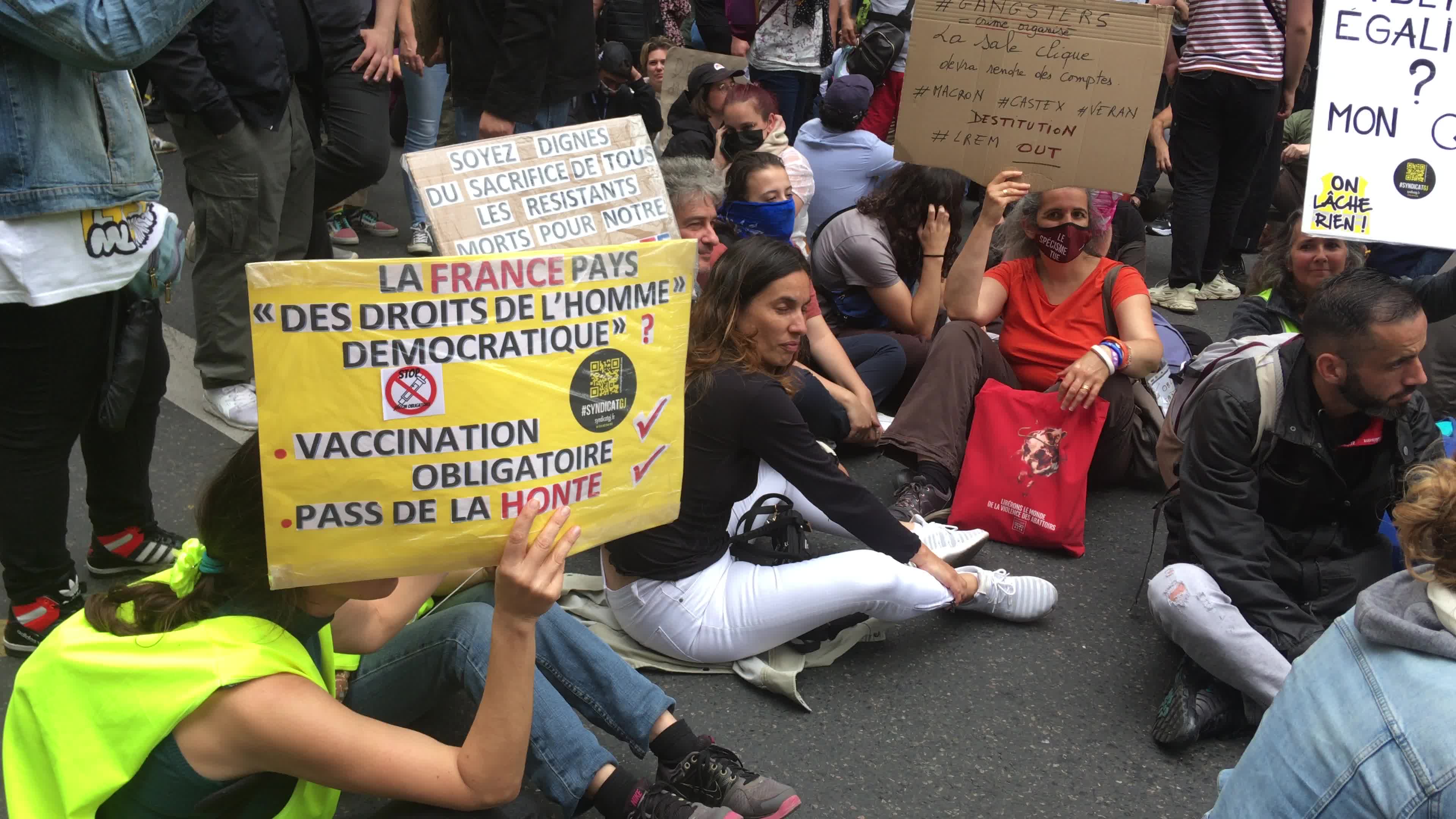 Demonstration against Covid-19 health pass in Paris