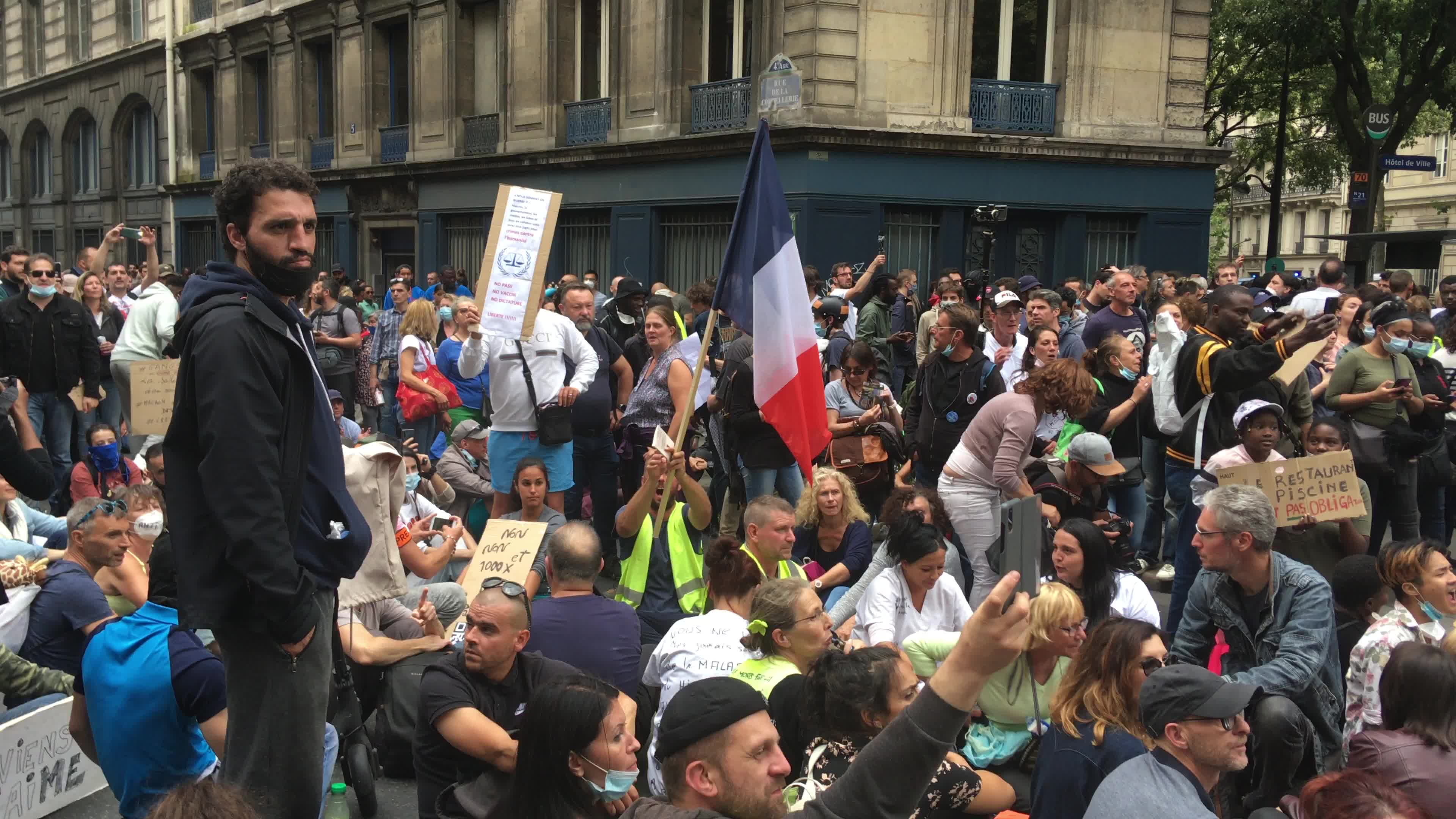 Demonstration against Covid-19 health pass in Paris