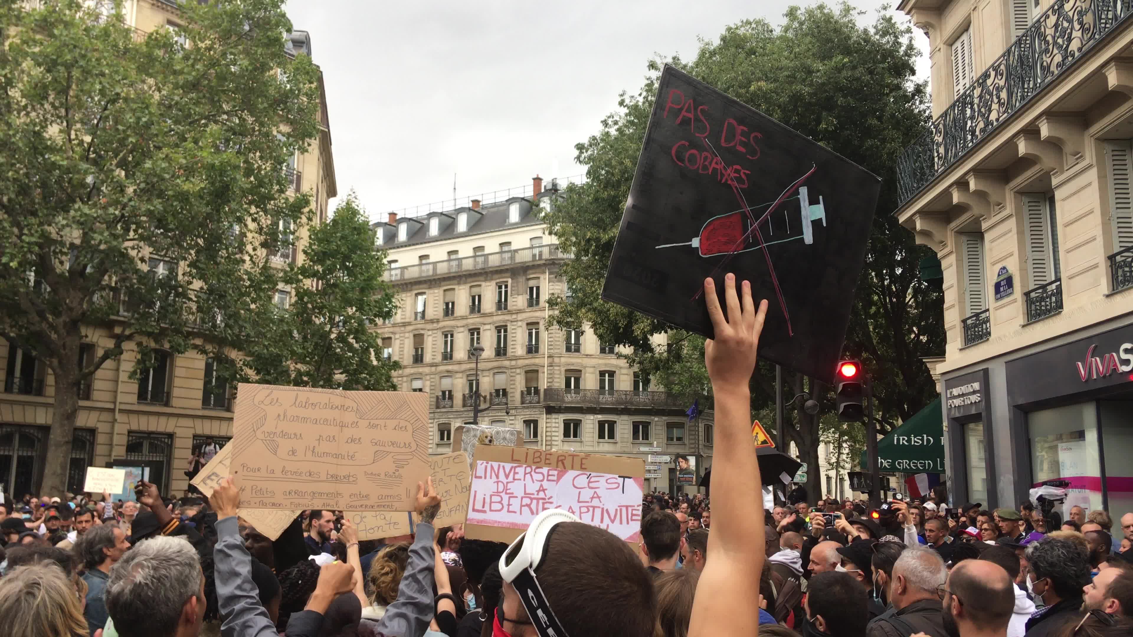 Demonstration against Covid-19 health pass in Paris