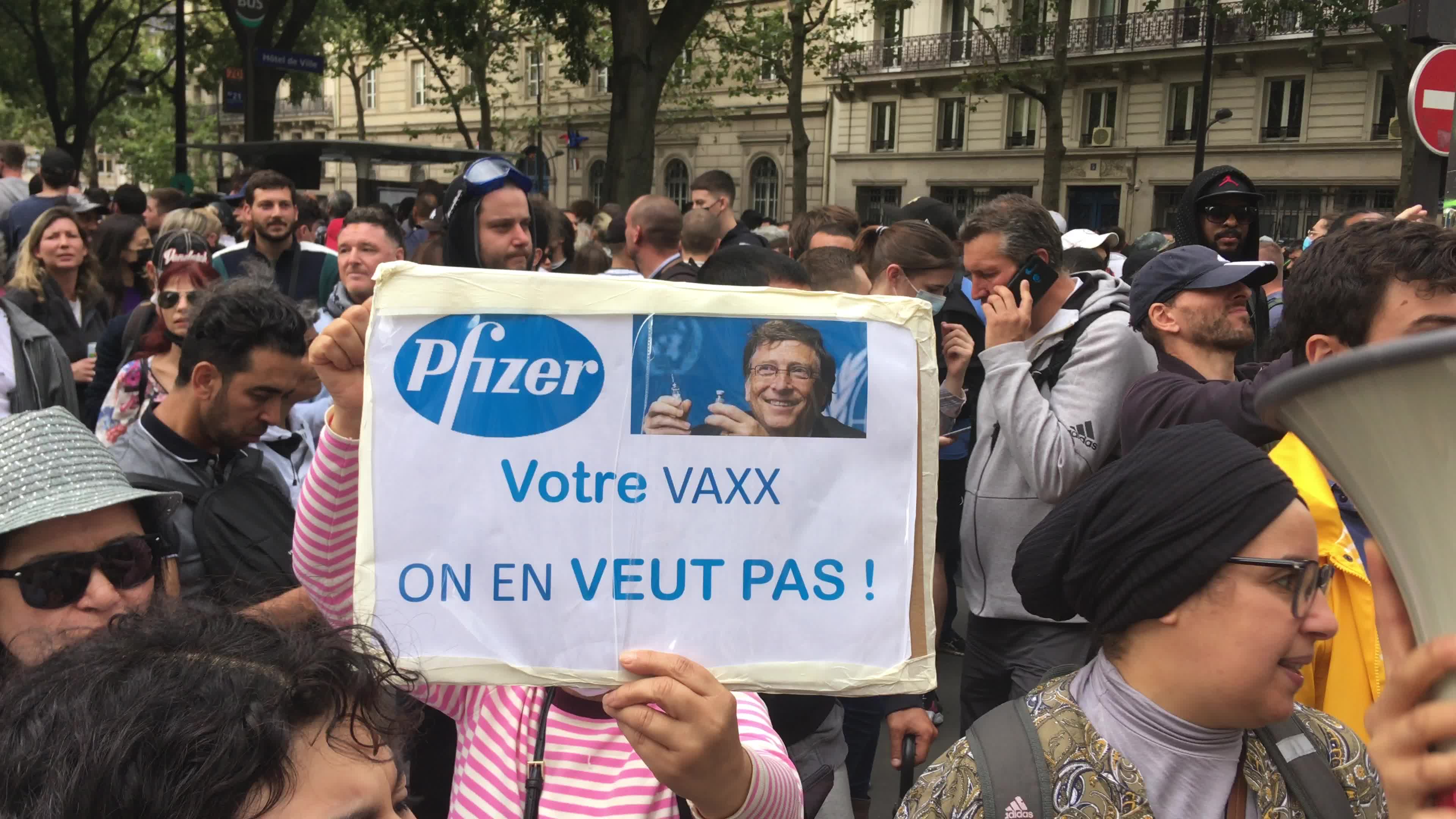 Demonstration against Covid-19 health pass in Paris