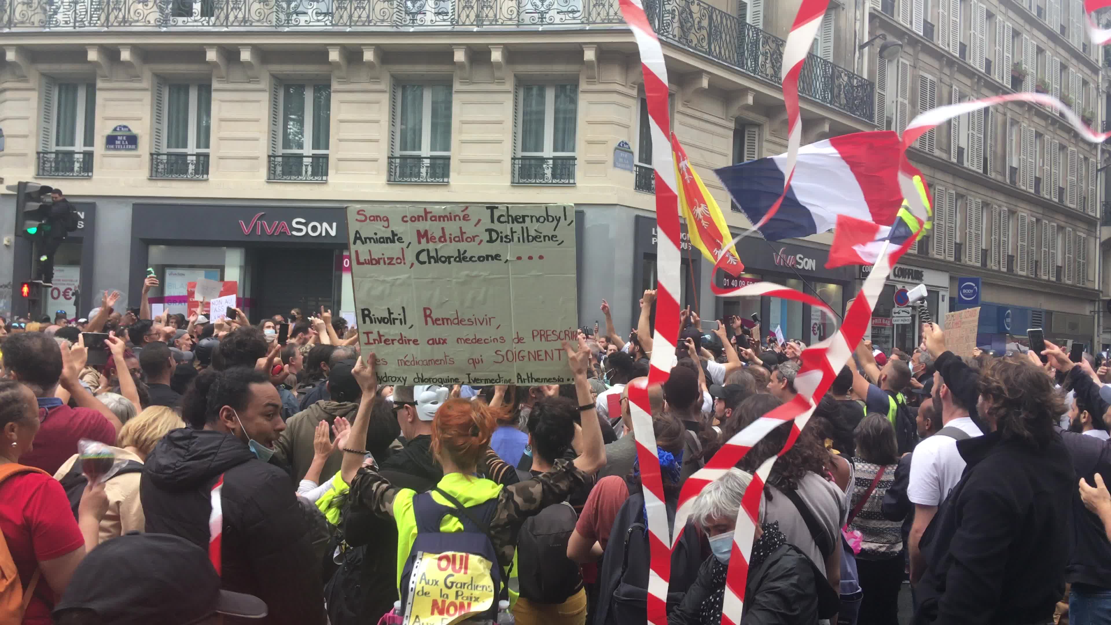 Demonstration against Covid-19 health pass in Paris