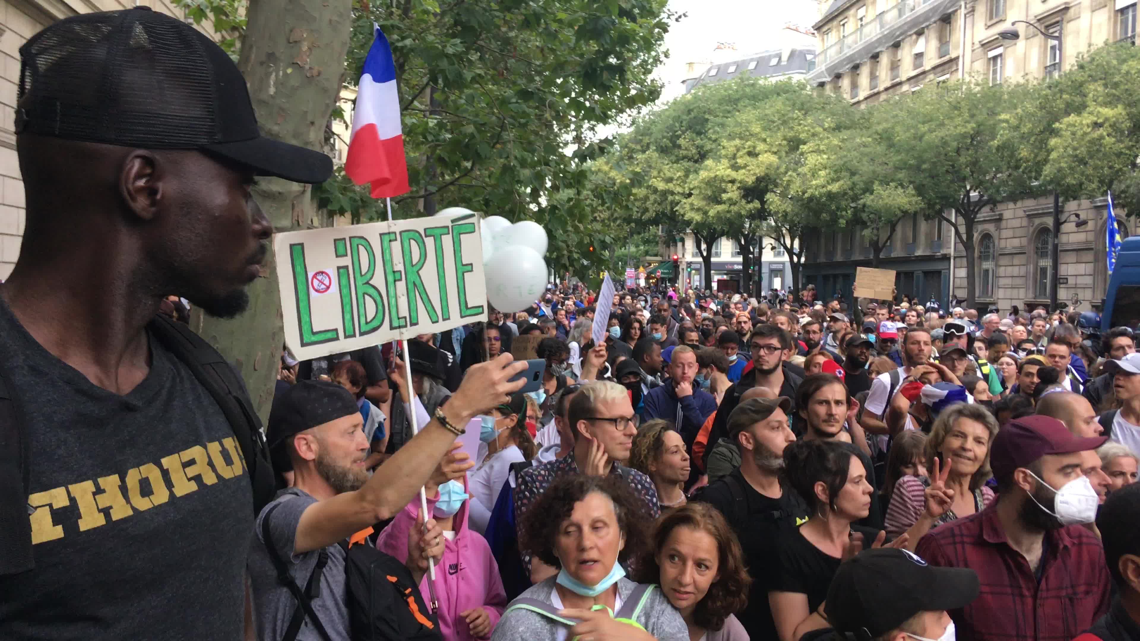 Demonstration against Covid-19 health pass in Paris