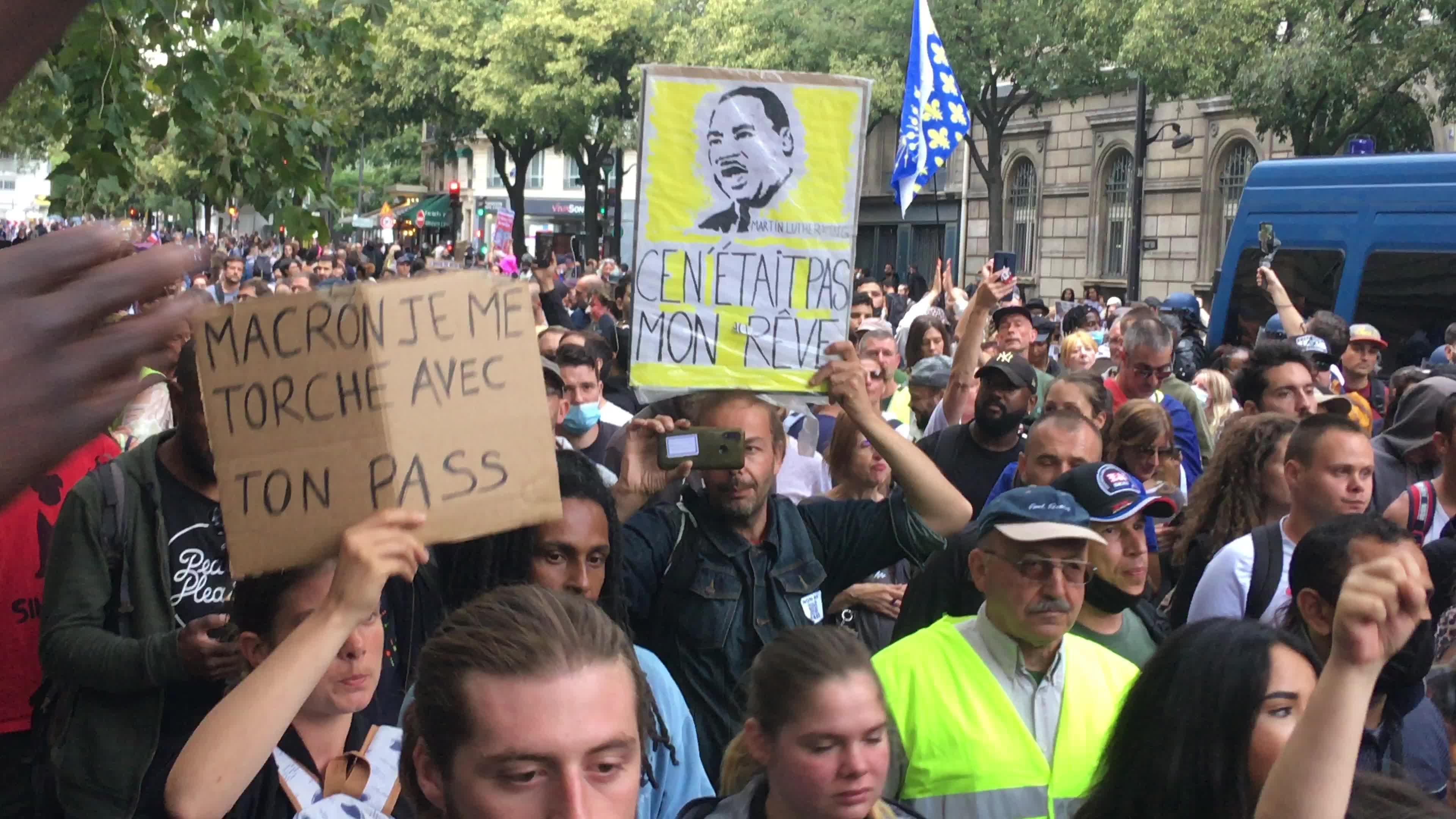 Demonstration against Covid-19 health pass in Paris