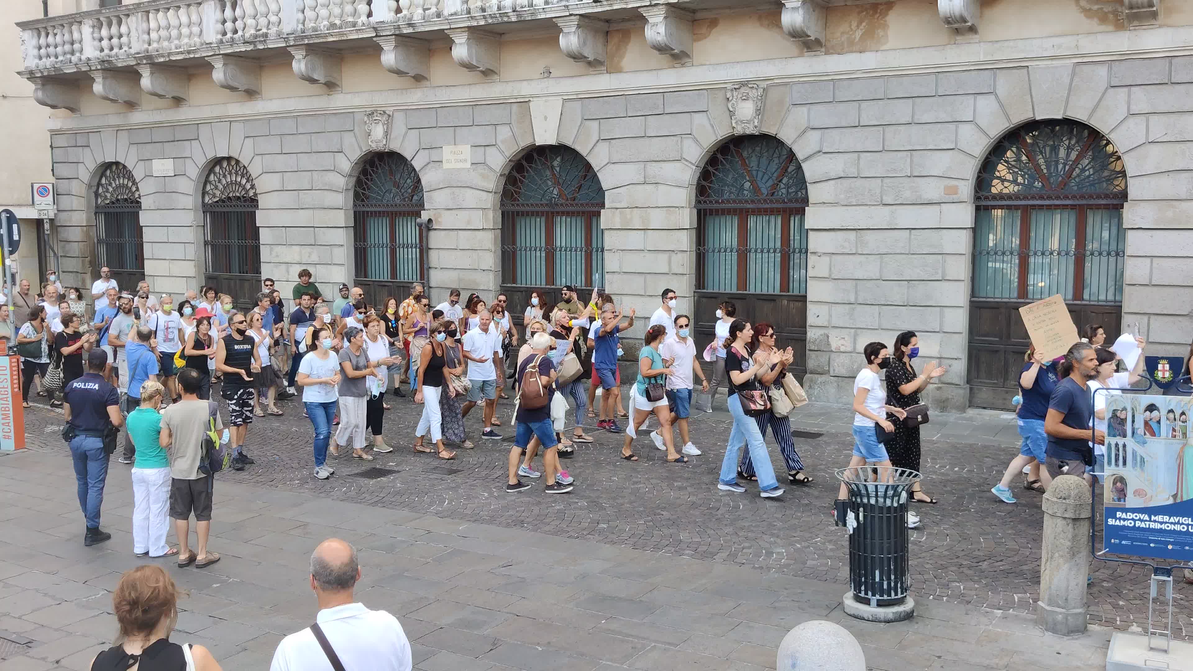 Demonstration against the "Green Pass" after it was introduces in Italy