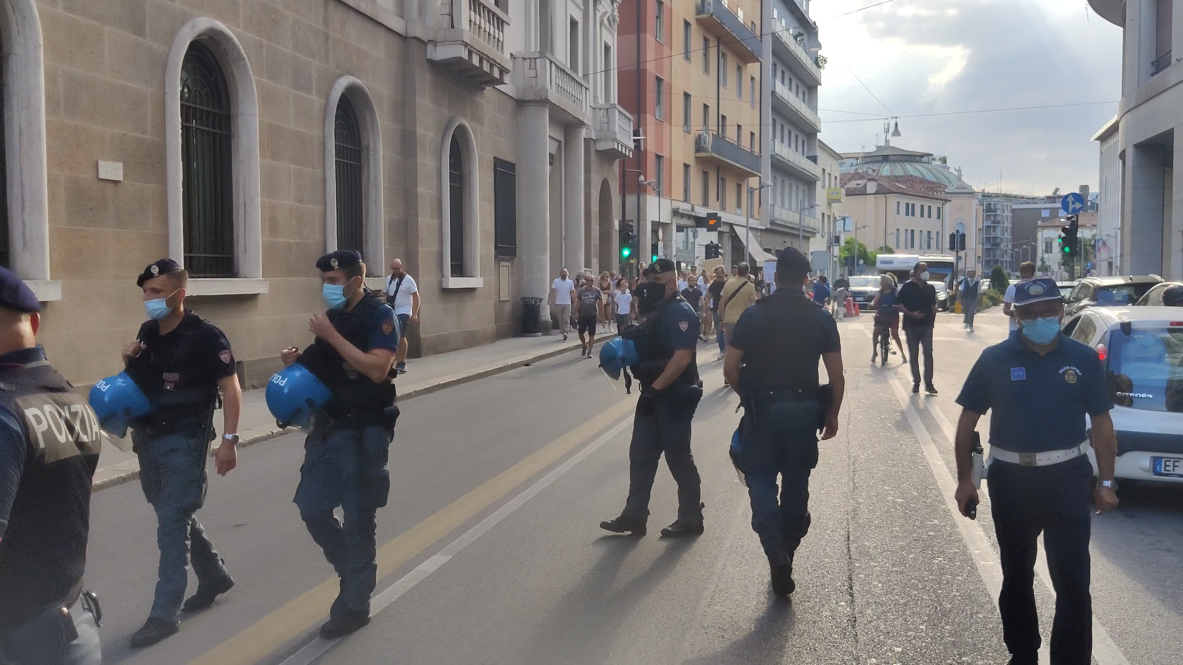 Demonstration against the "Green Pass" after it was introduces in Italy