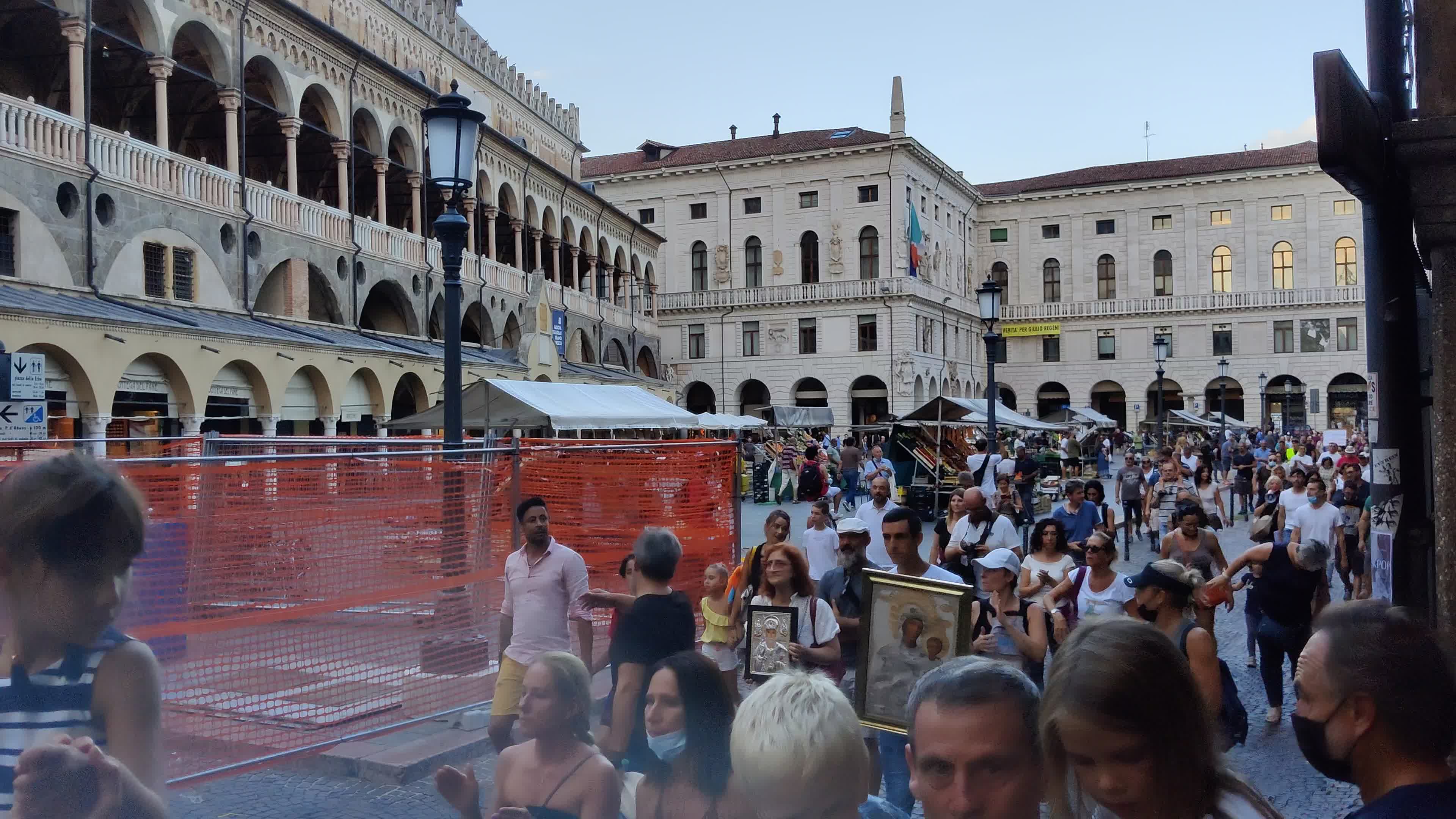 Demonstration against the "Green Pass" after it was introduces in Italy