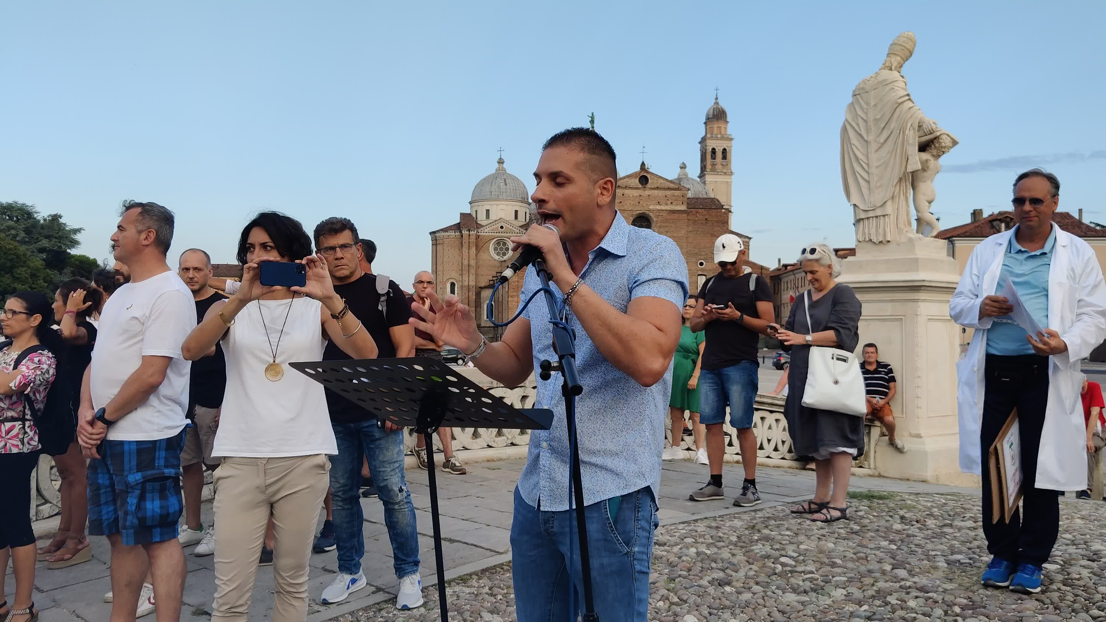 Demonstration against the "Green Pass" after it was introduces in Italy