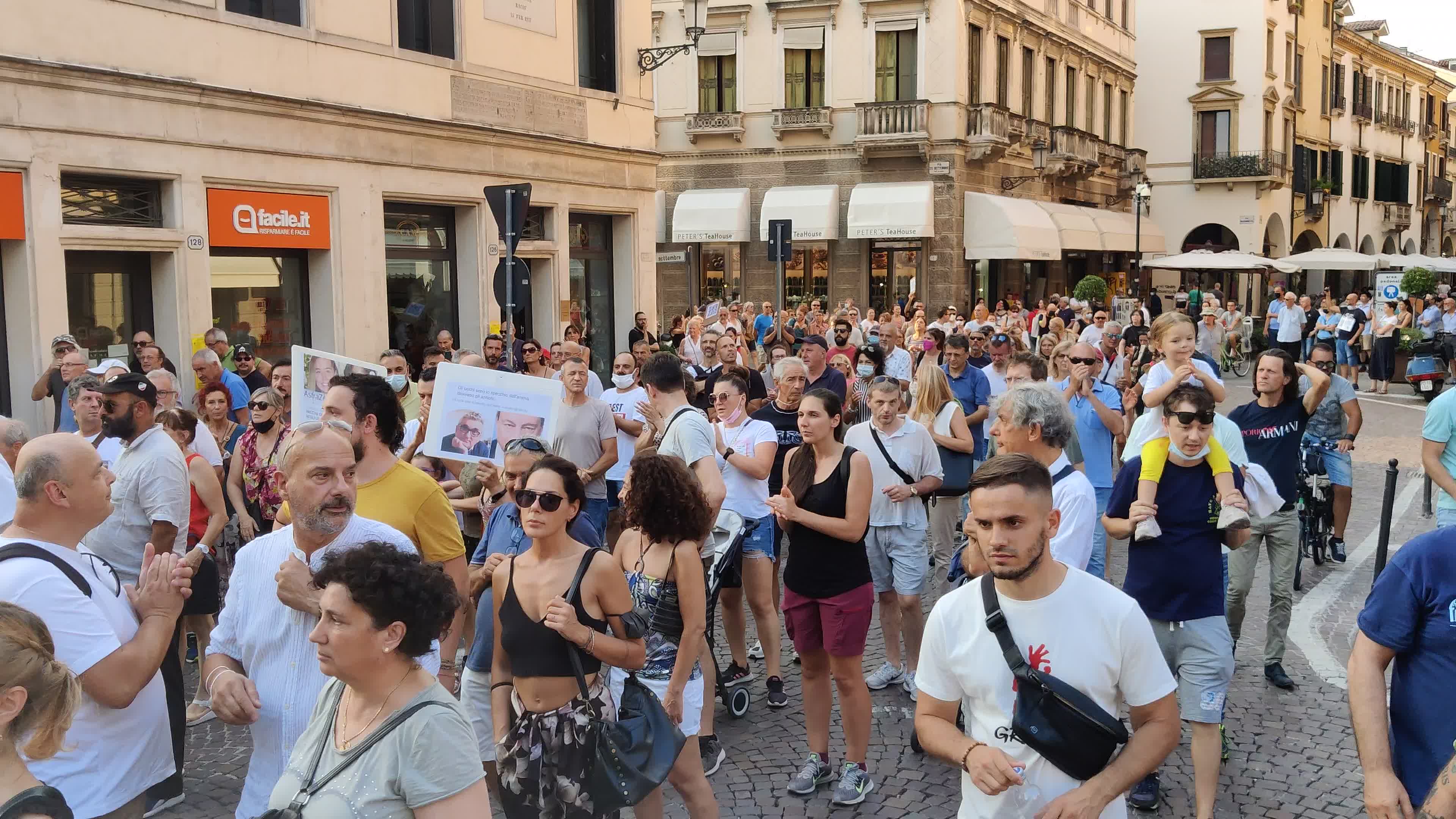 Demonstration against the "Green Pass" after it was introduces in Italy