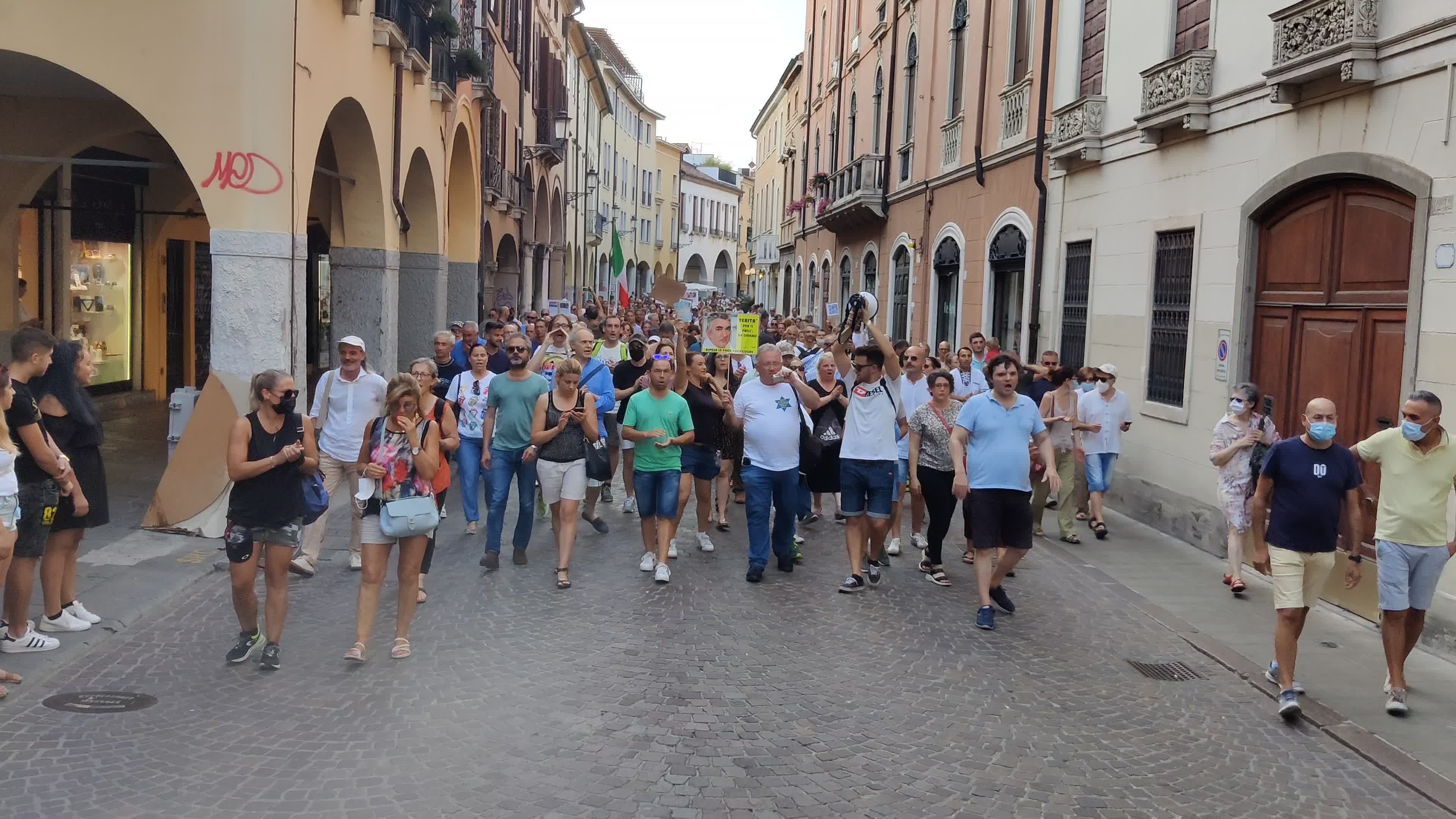 Demonstration against the "Green Pass" after it was introduces in Italy