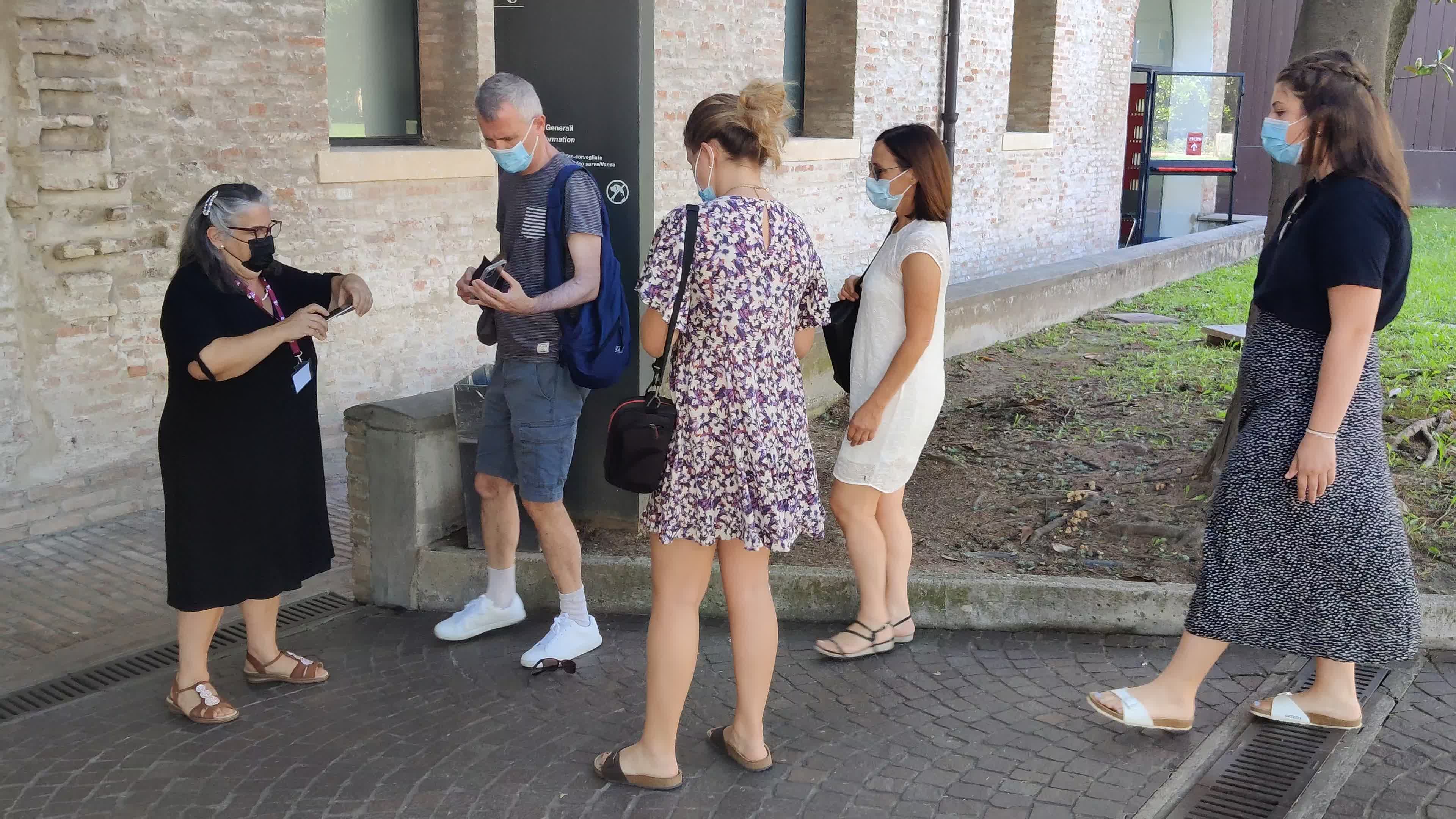Checks of the GreenPass in Padua at the Eremitani Museums