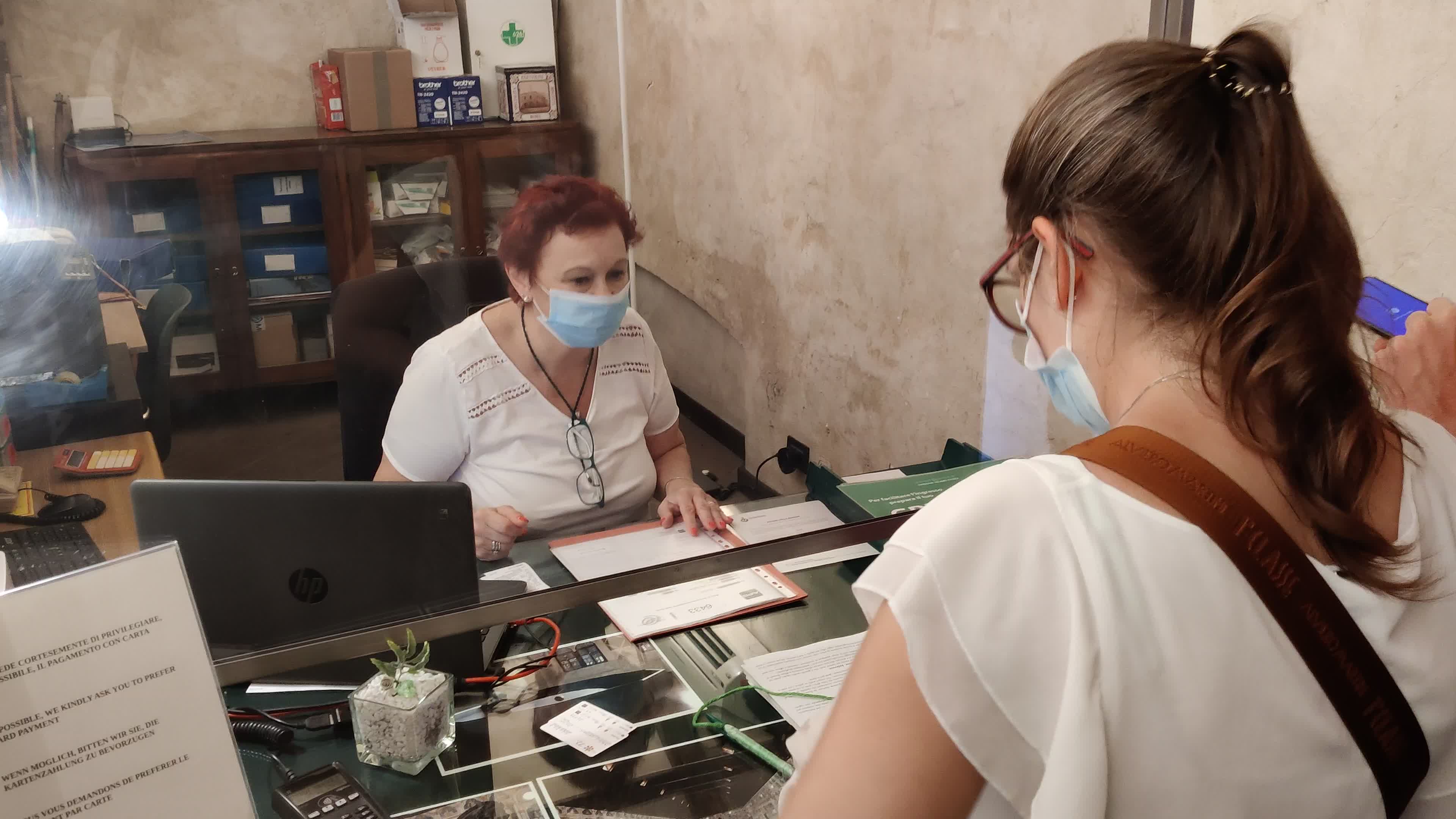 Checks of the Green Pass in Padua at the Palazzo della Ragione