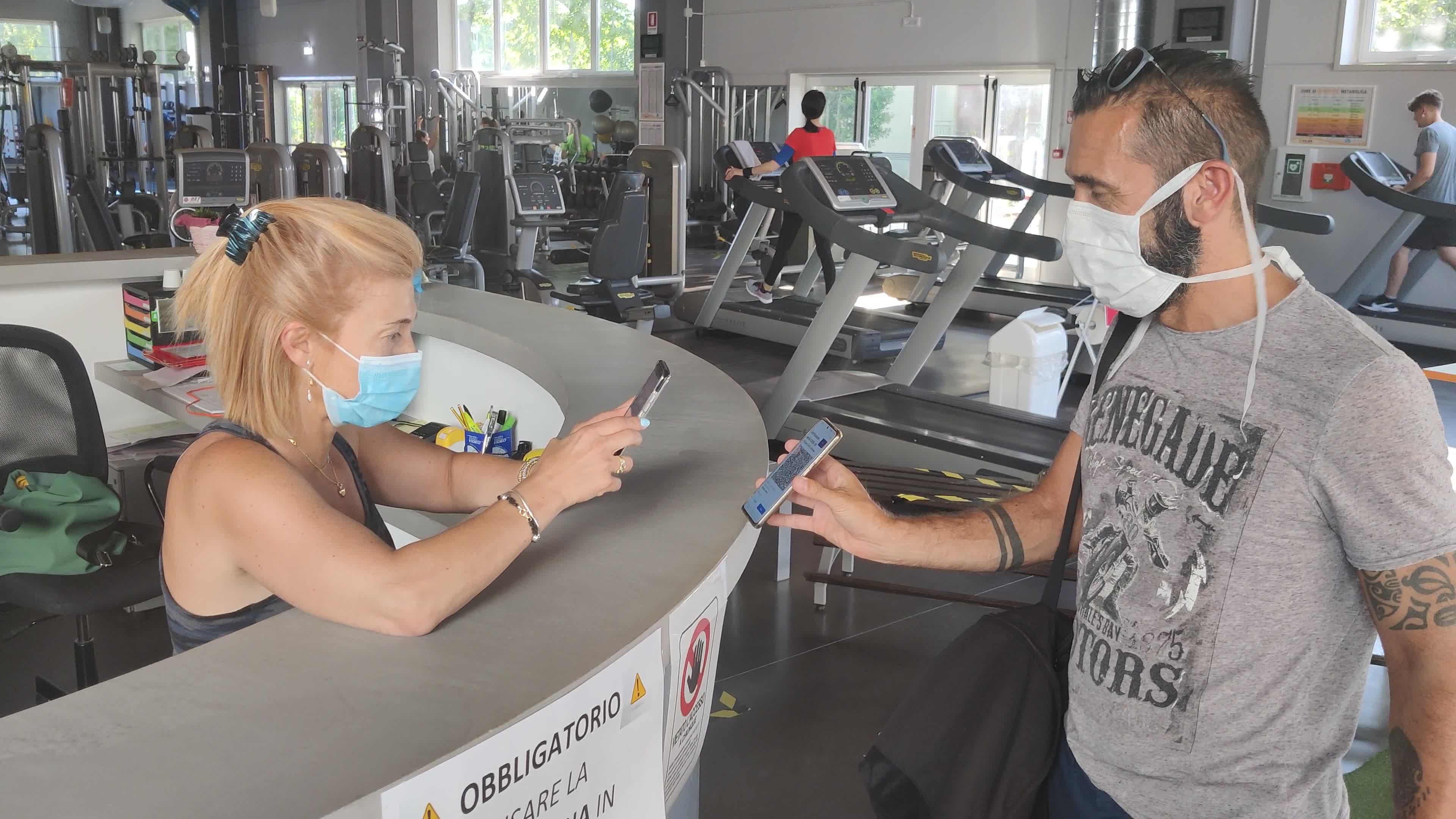 Green Pass controls in Padua at the Q10 Sport gym