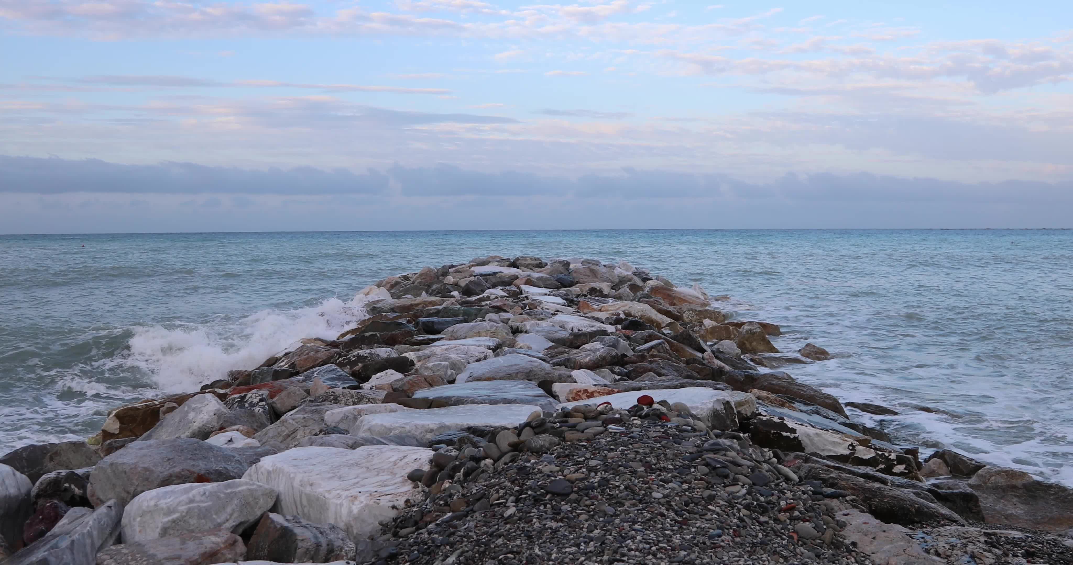 High Waves at the Mediterranean Sea in Italy