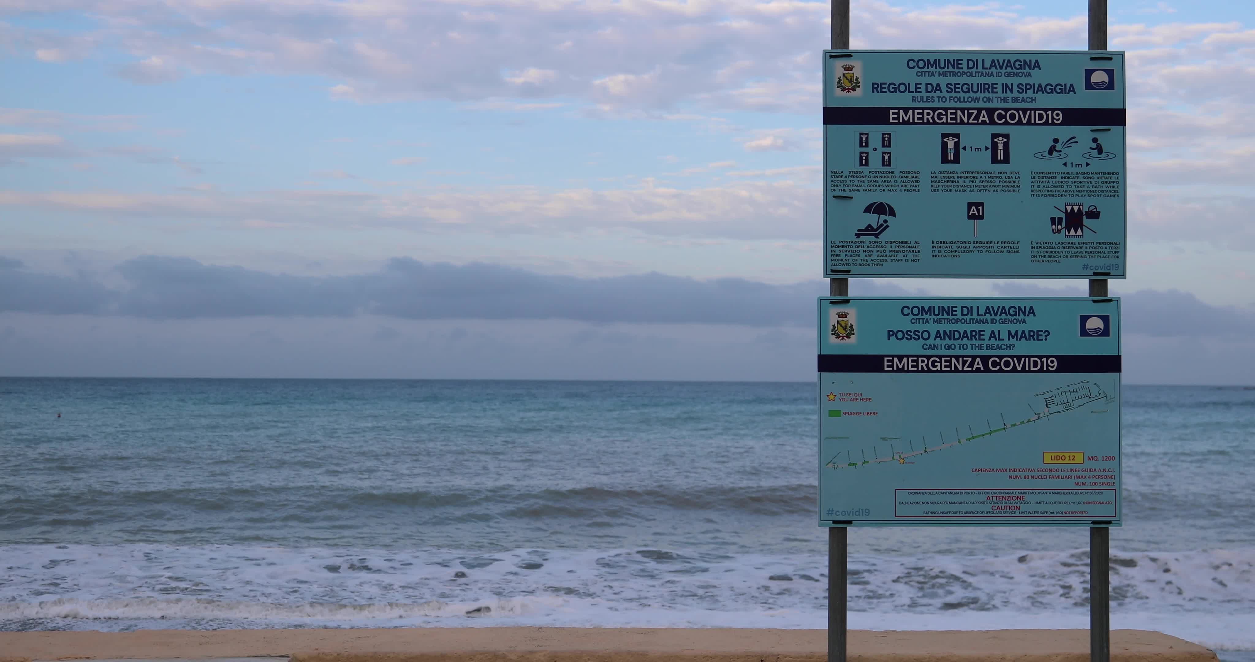 High Waves at the Mediterranean Sea in Italy
