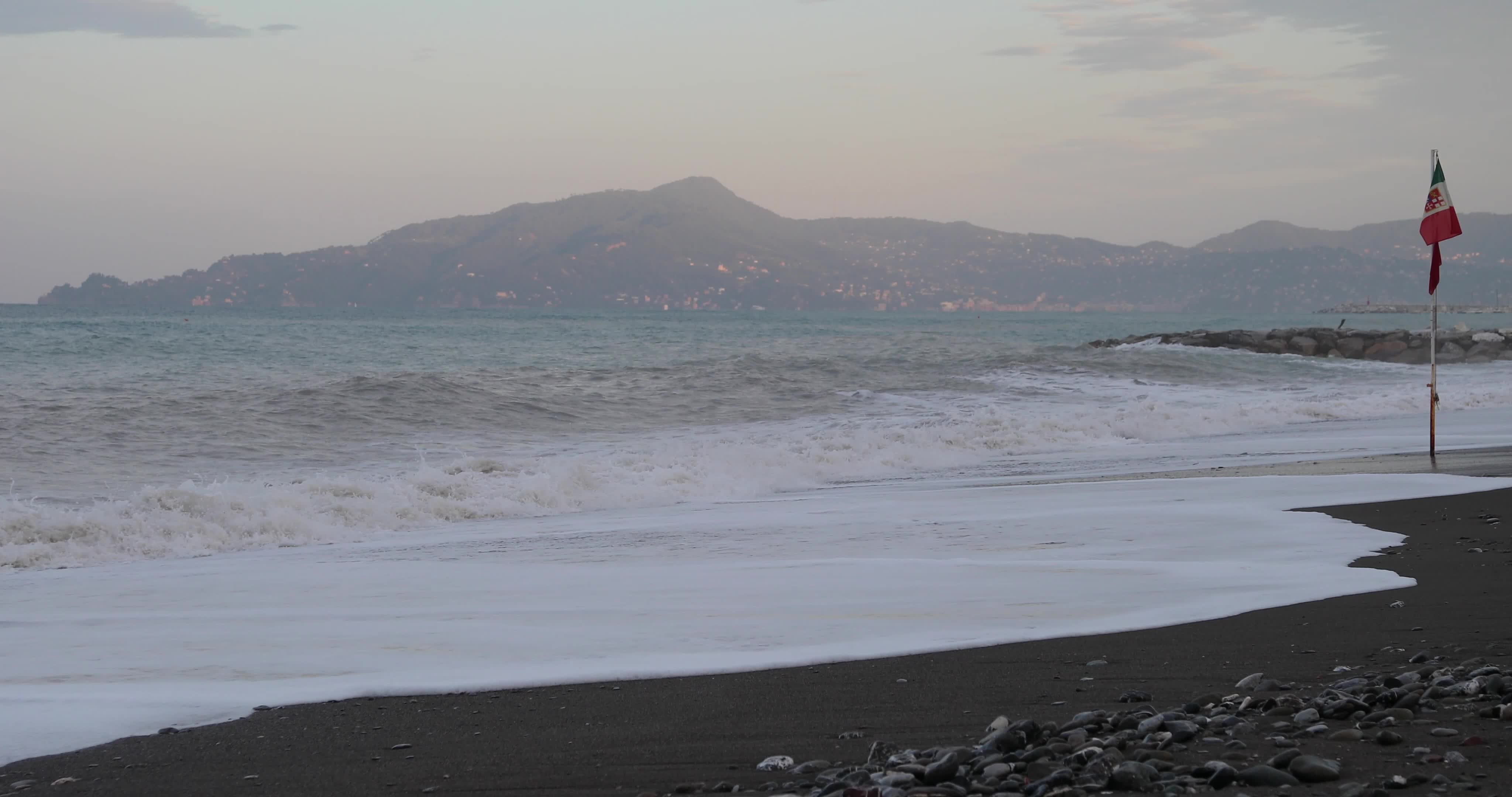 High Waves at the Mediterranean Sea in Italy