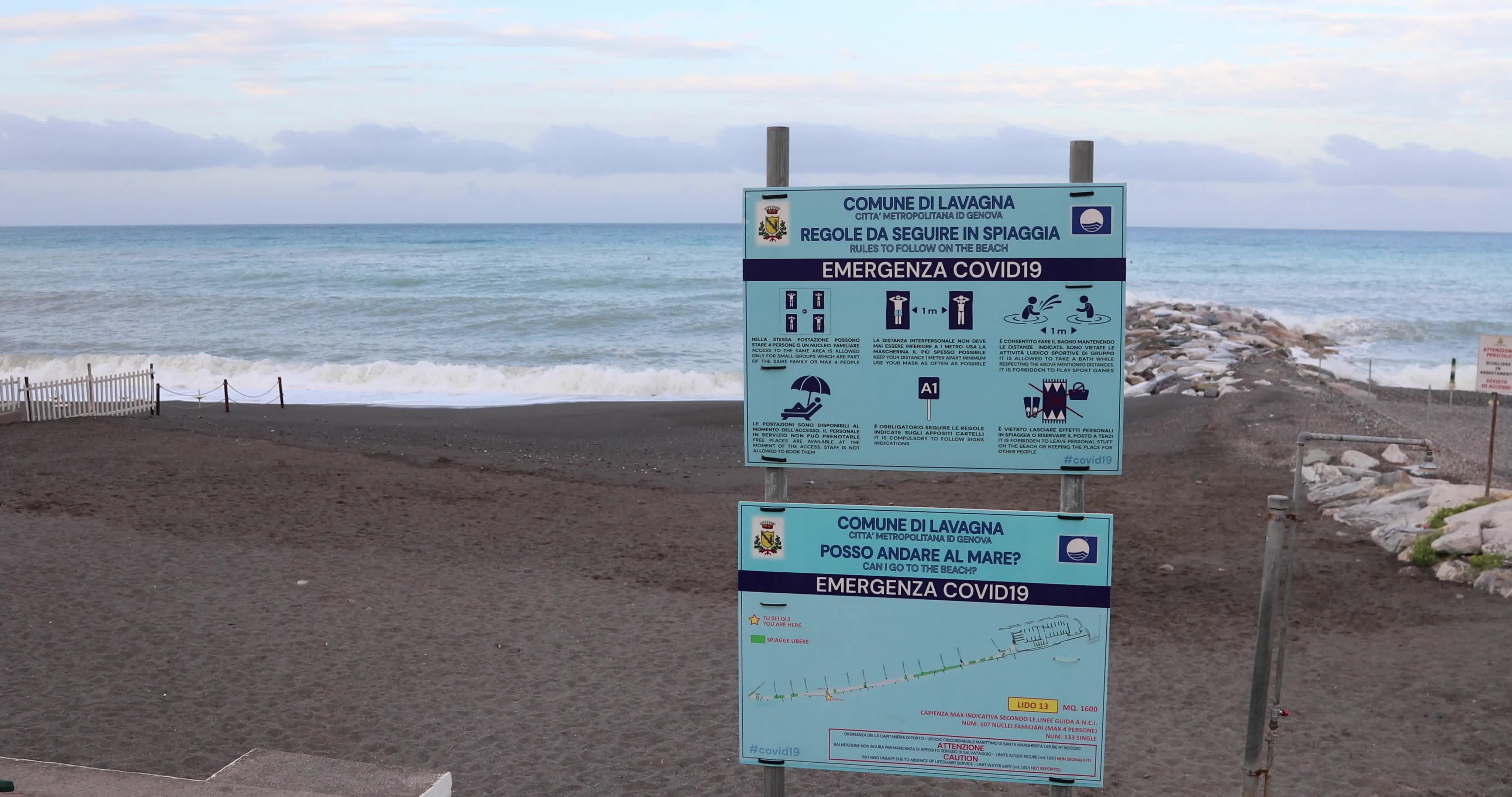 High Waves at the Mediterranean Sea in Italy