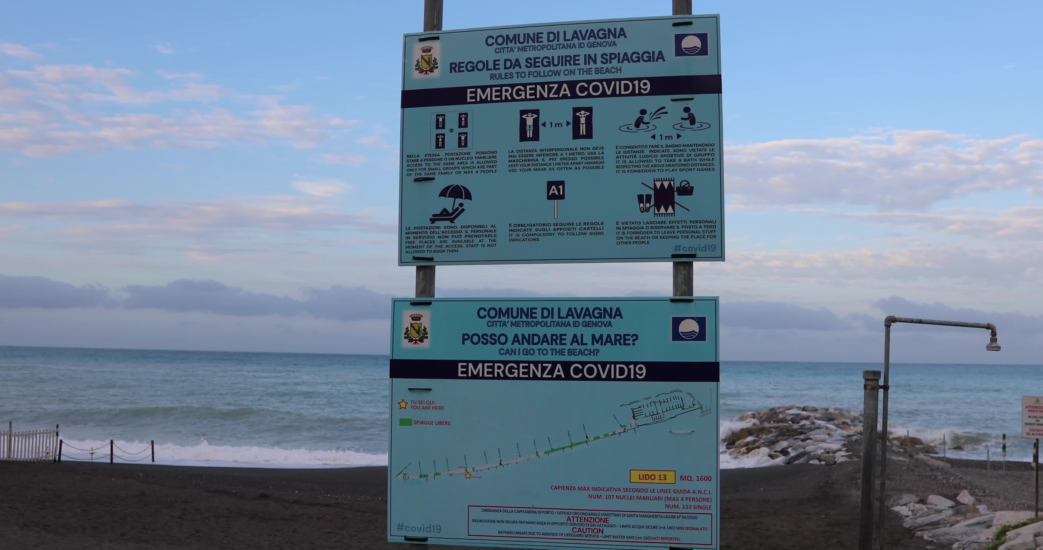 High Waves at the Mediterranean Sea in Italy