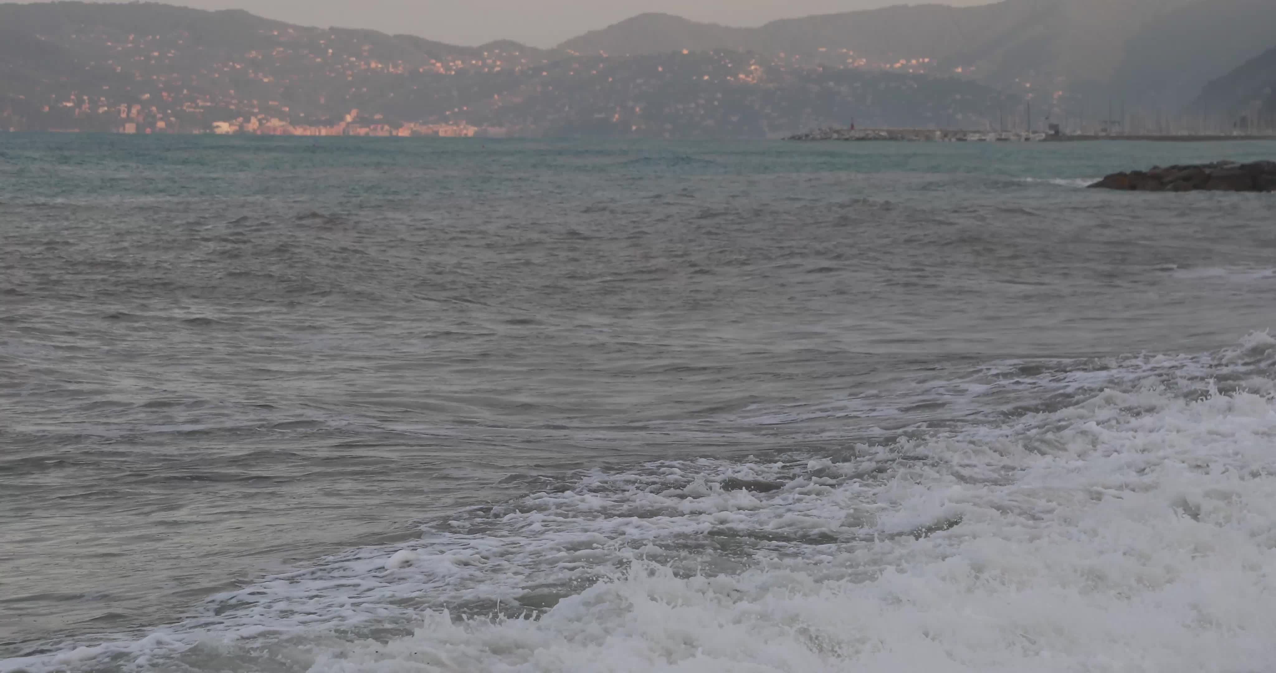 High Waves at the Mediterranean Sea in Italy