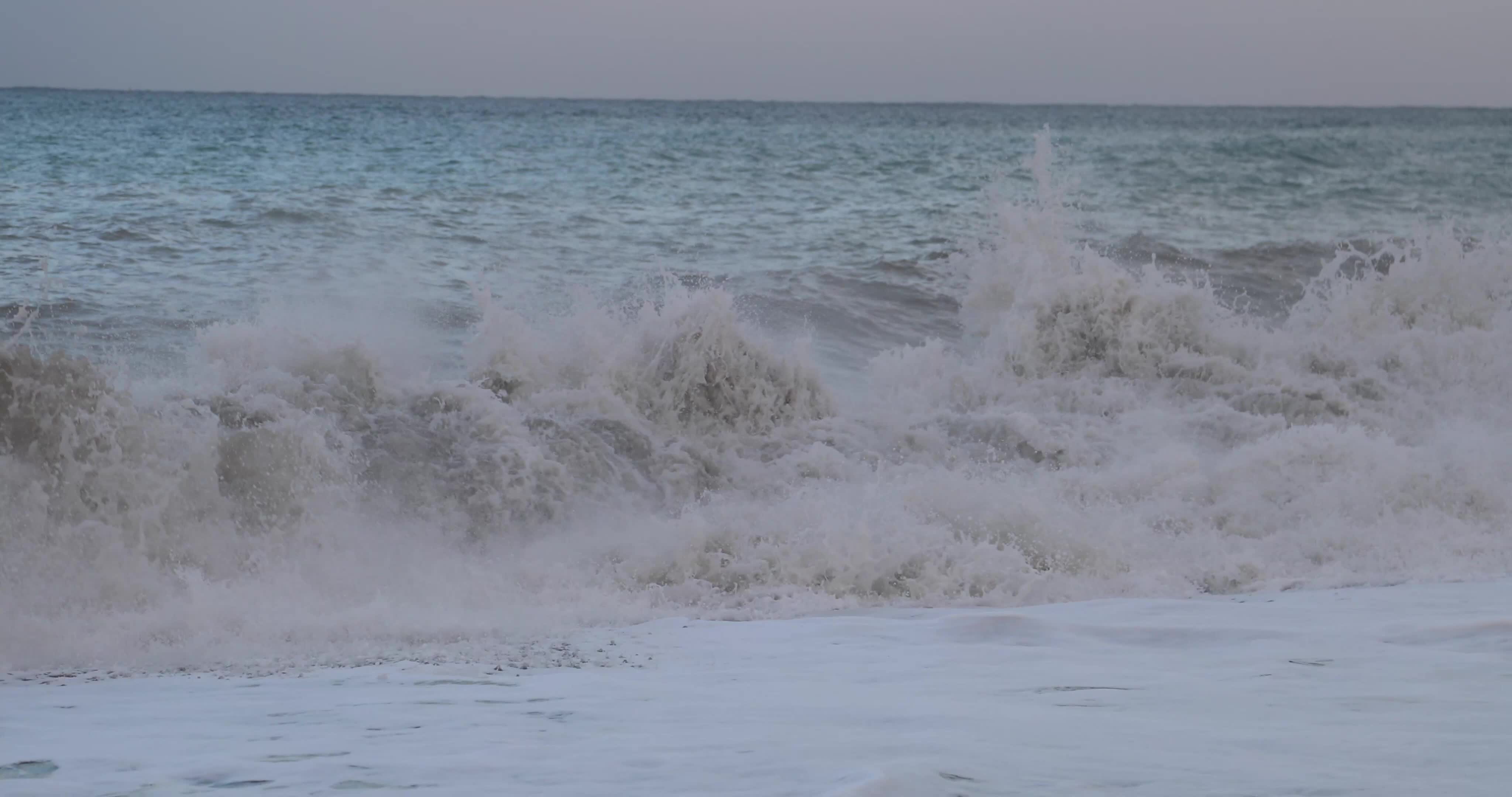 High Waves at the Mediterranean Sea in Italy