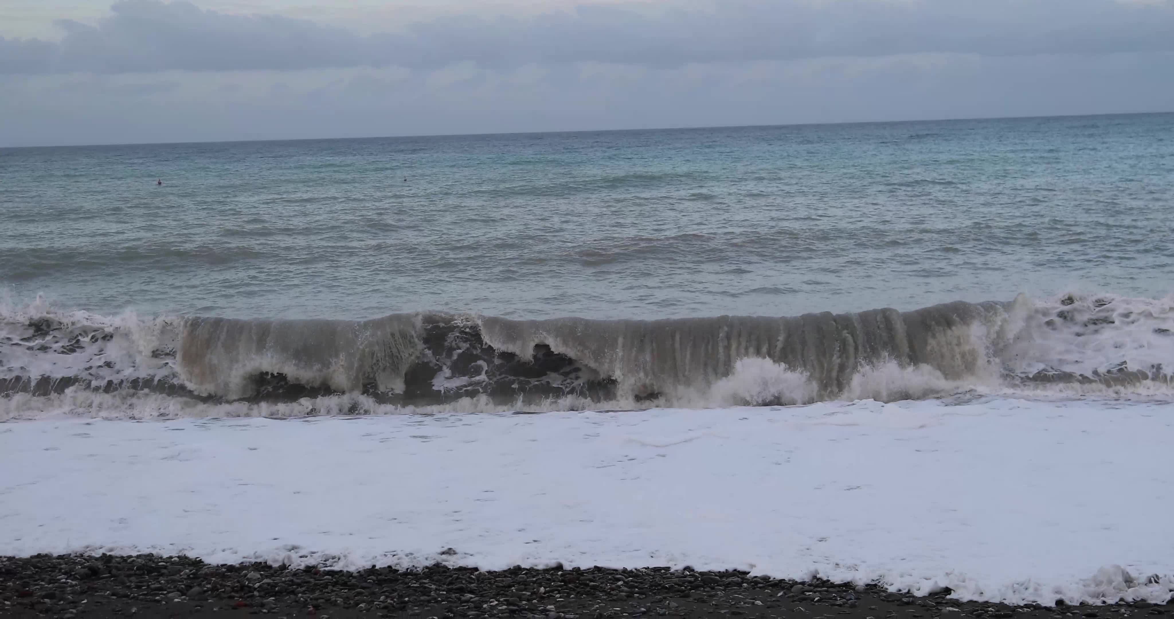 High Waves at the Mediterranean Sea in Italy