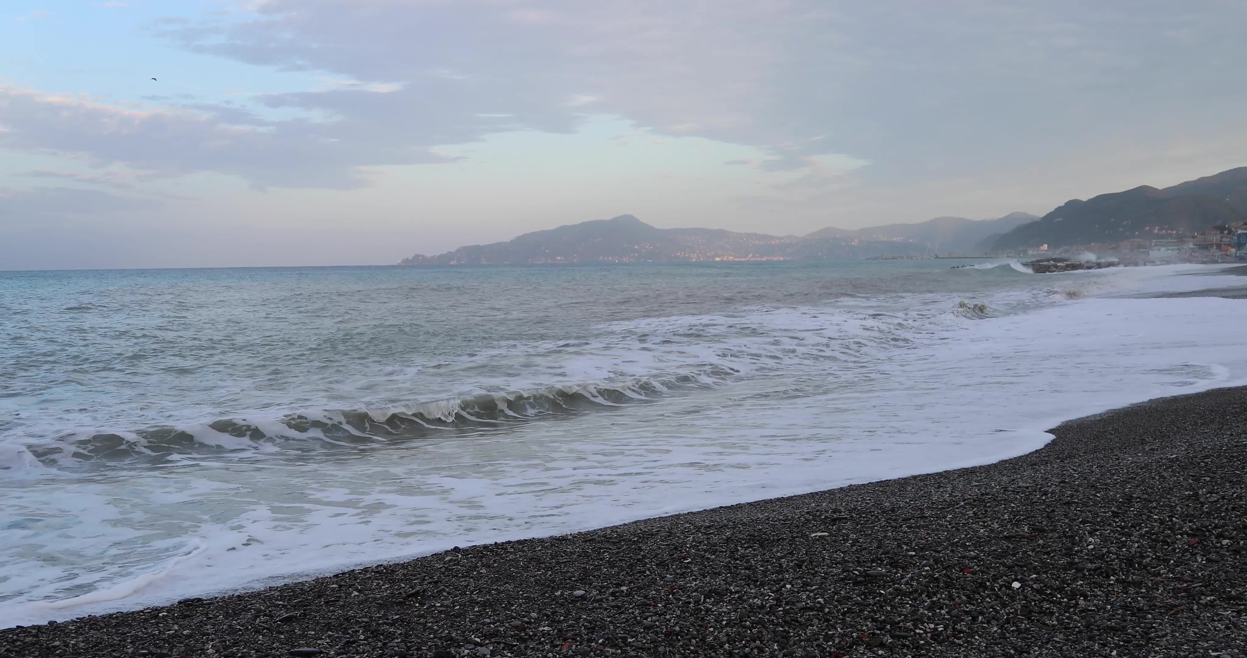 High Waves at the Mediterranean Sea in Italy