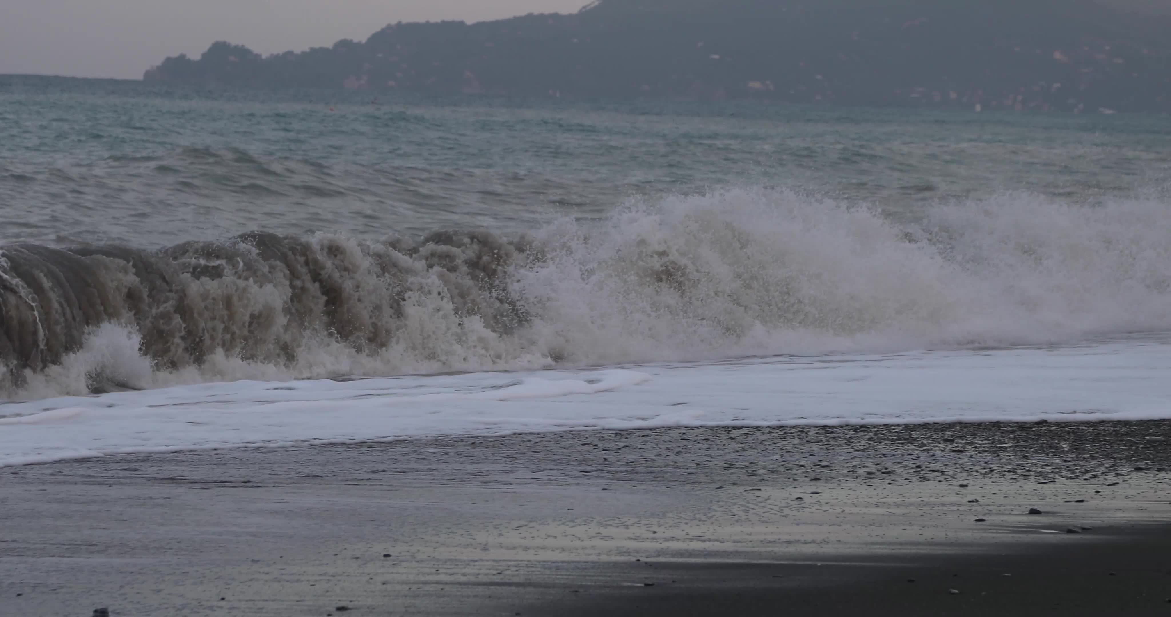 High Waves at the Mediterranean Sea in Italy