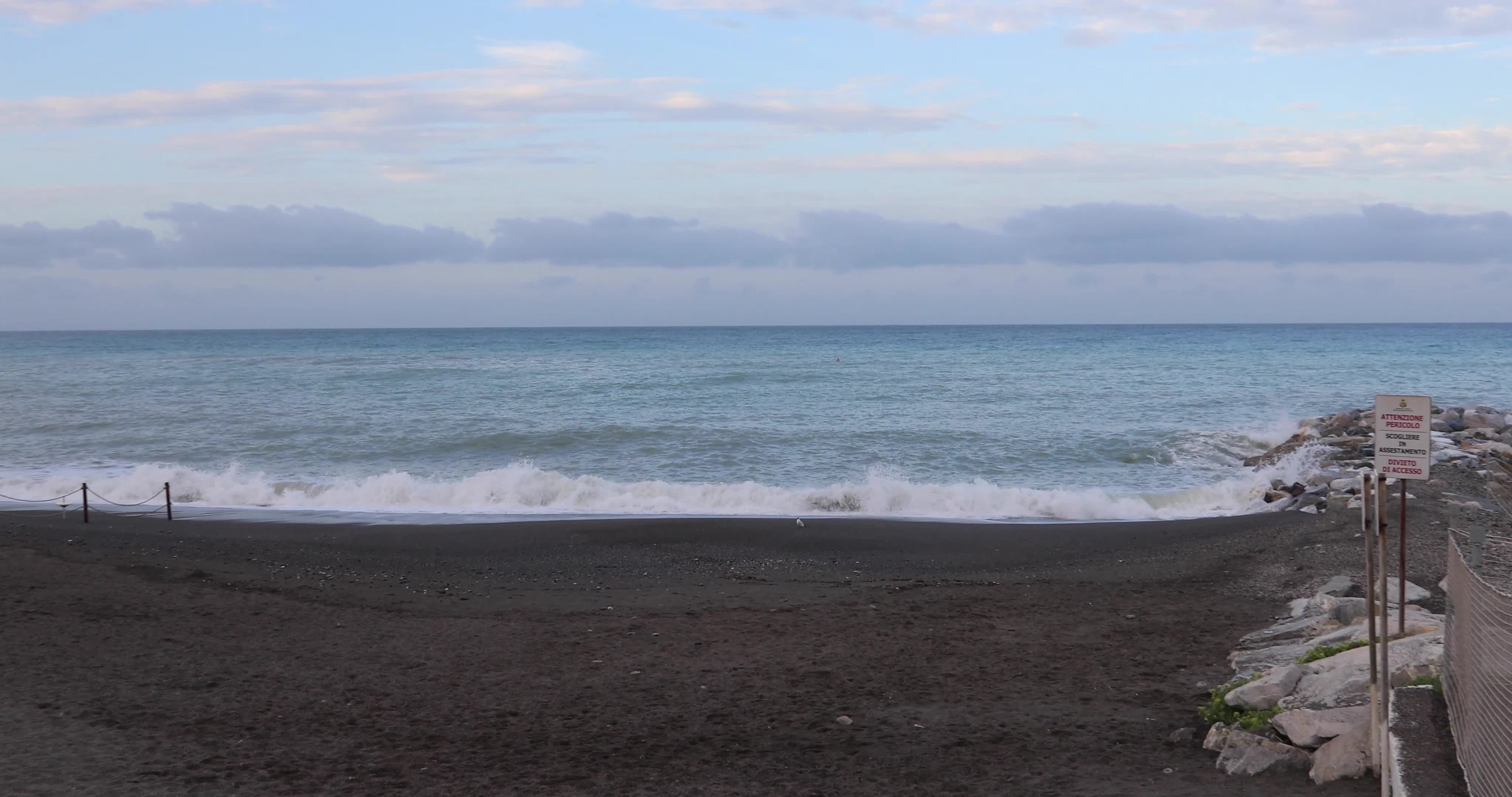 High Waves at the Mediterranean Sea in Italy