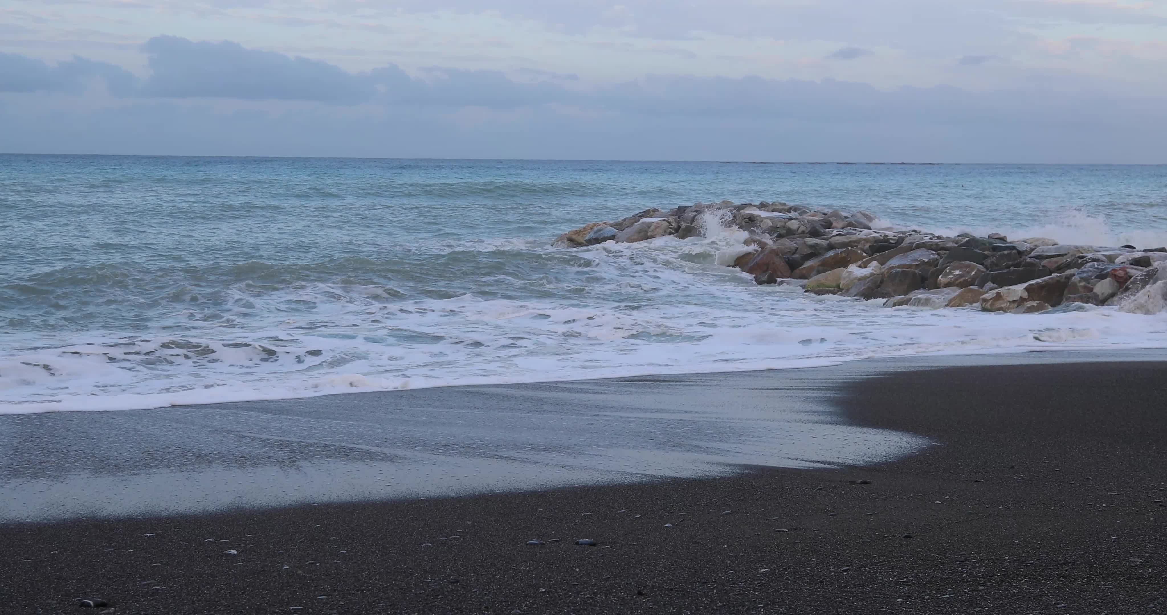 High Waves at the Mediterranean Sea in Italy