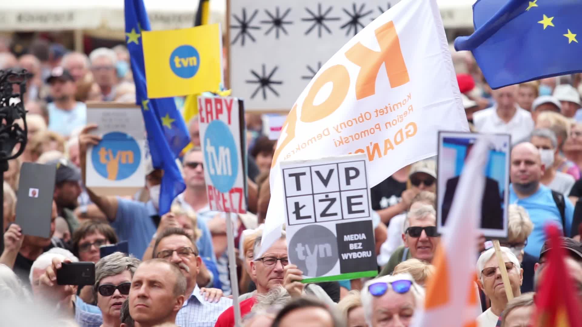 ' Lex TVN ' And Media Freedom Protest In Gdansk, Poland