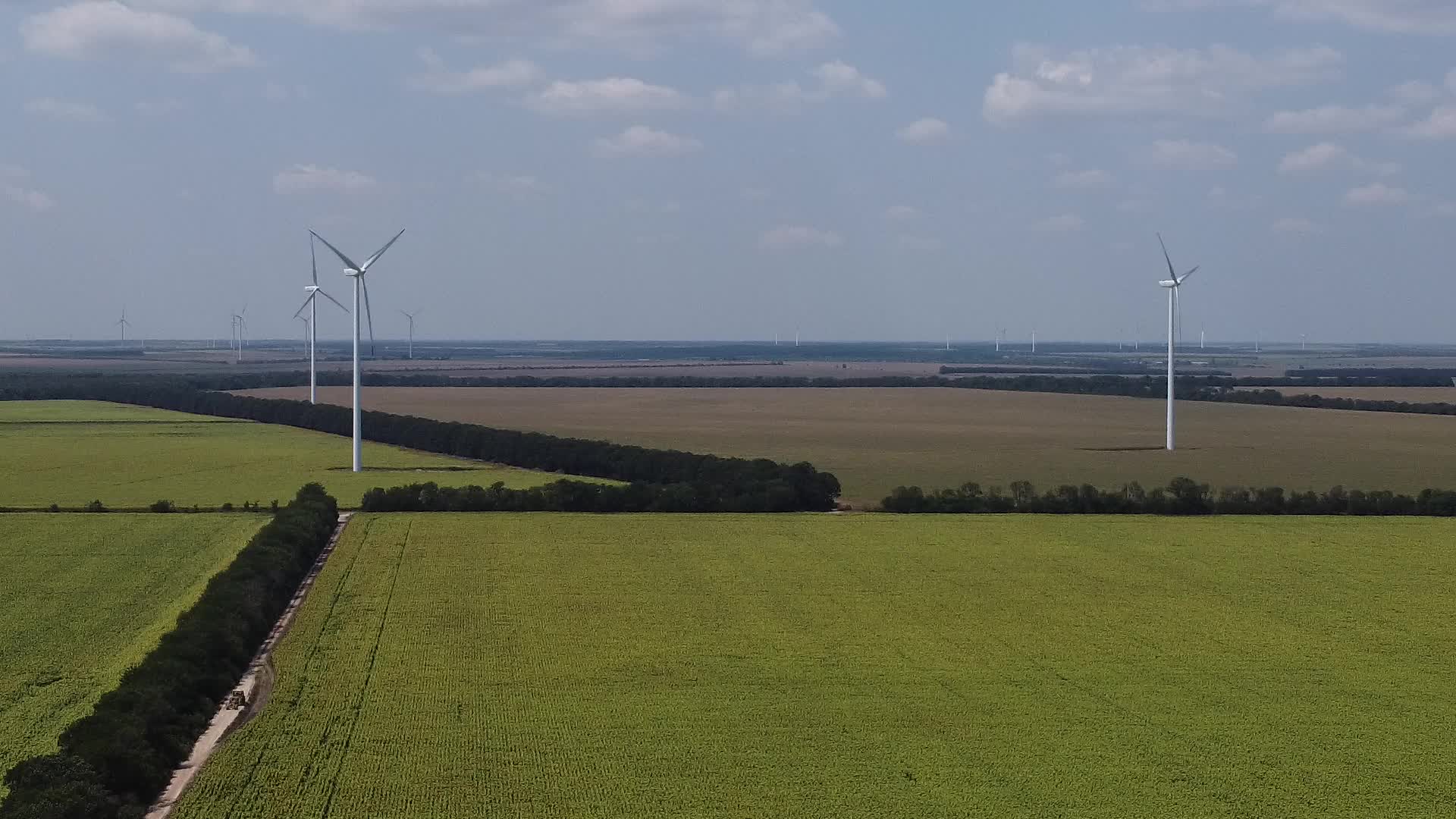 Wind farms near Black sea shore in Bulgaria
